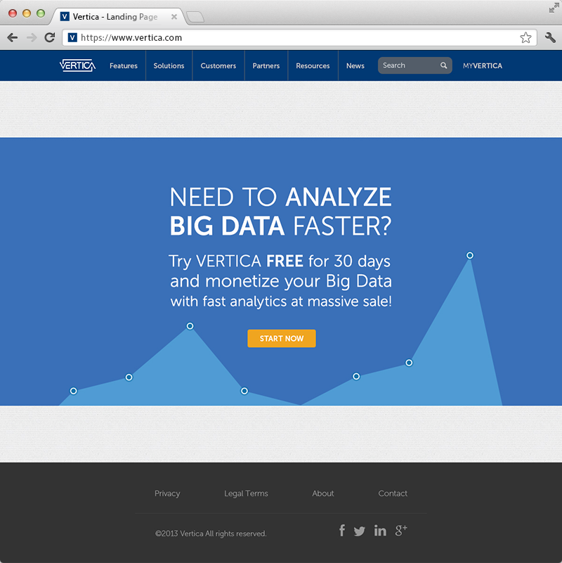 Vertica by HP Landing Page