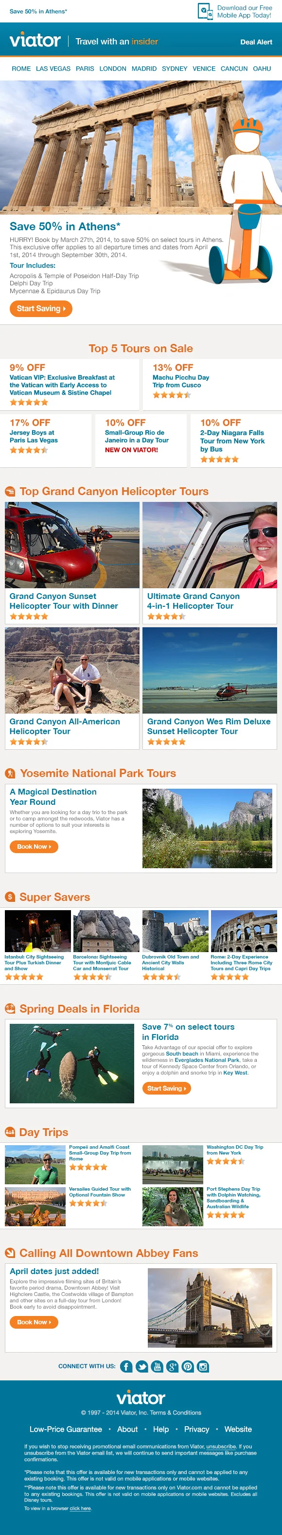 Viator's Flash Sale Email Template 1