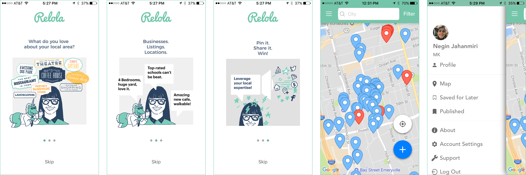 Relola Agent’s Old iOS App Screens