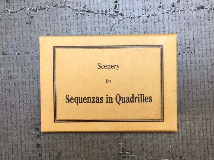  Set for Pam Tanowitz Dance, Sequenzas in Quadrilles. Closed folder. 