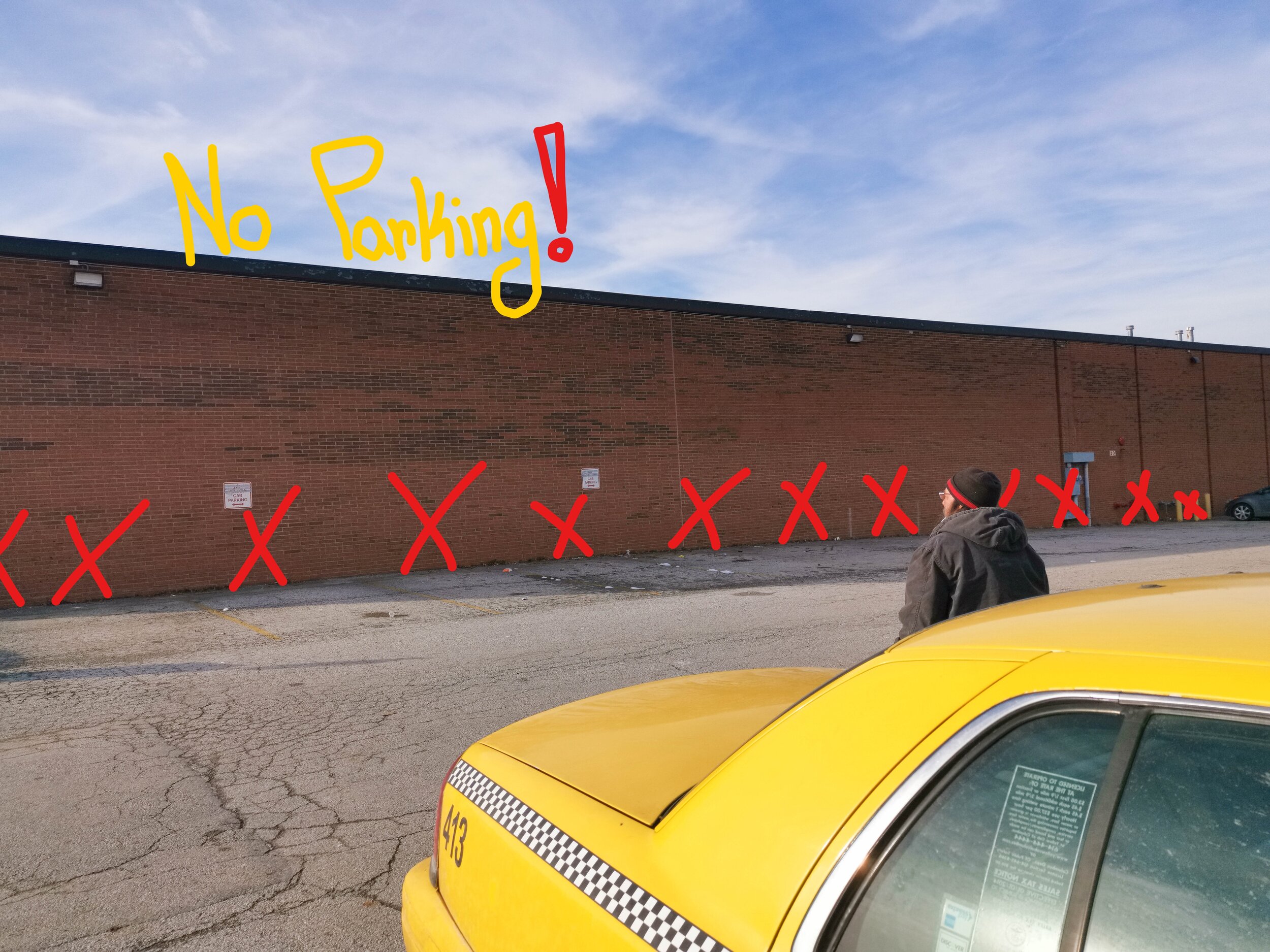 No Parking Along Adjacent Wall! 
