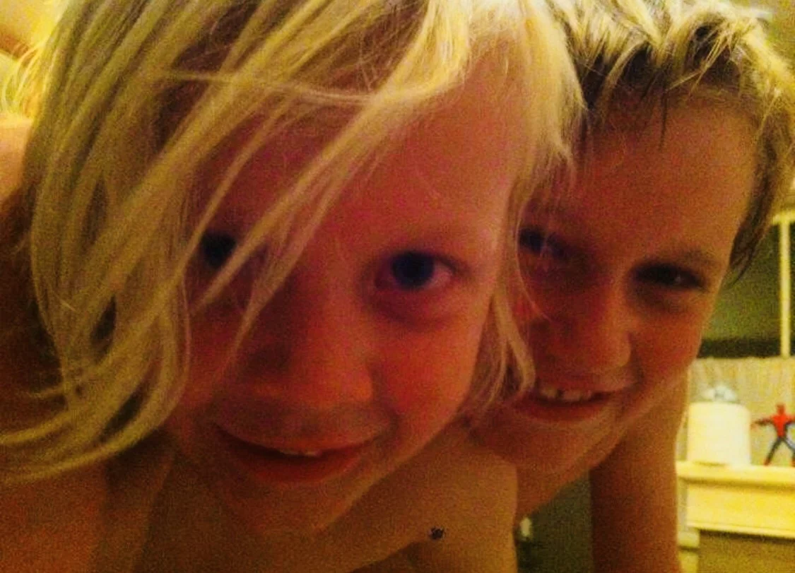 My boys enjoying our nightly routine.