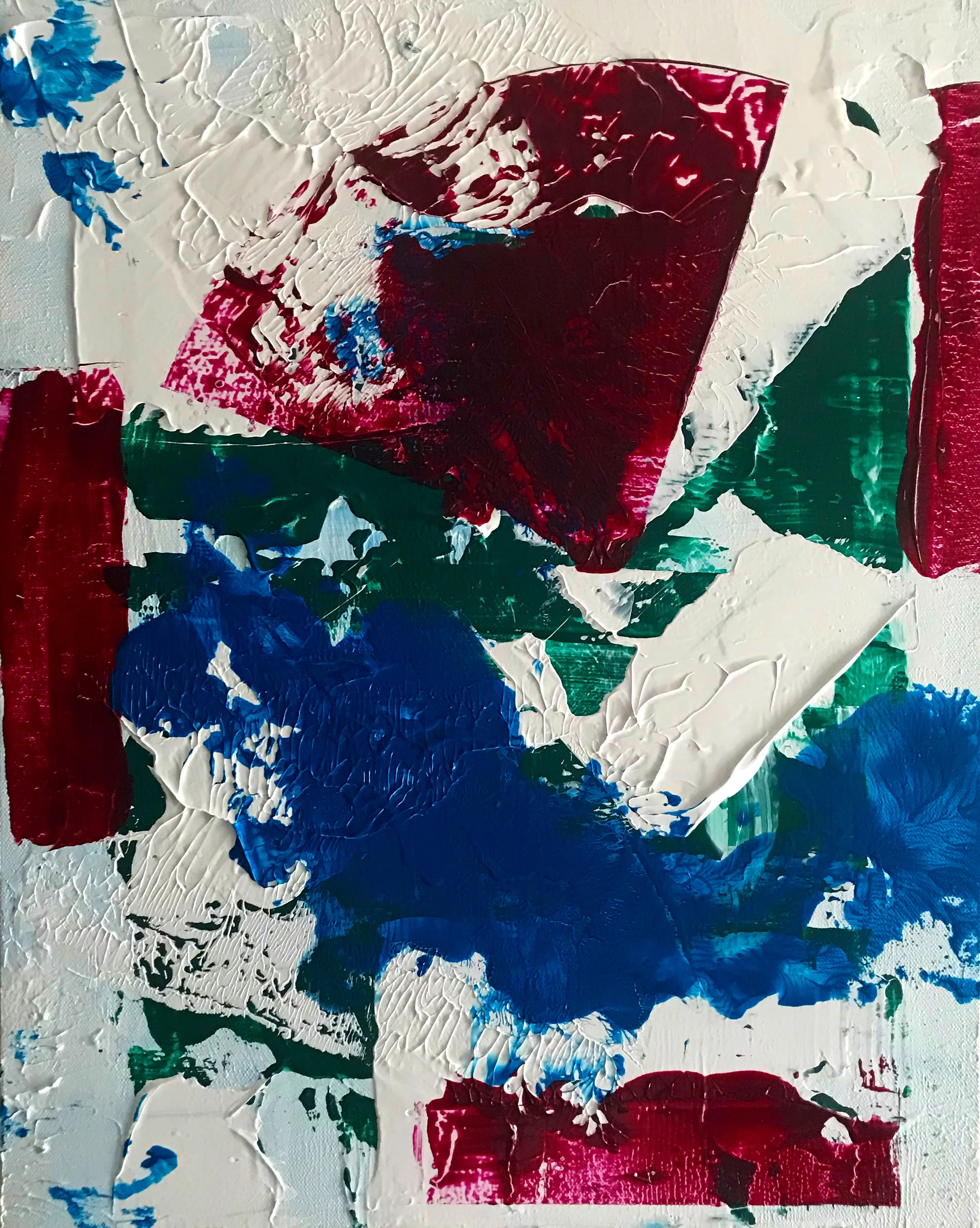 Quinacridone I, Acrylic on canvas, 16 x 20”, 2019