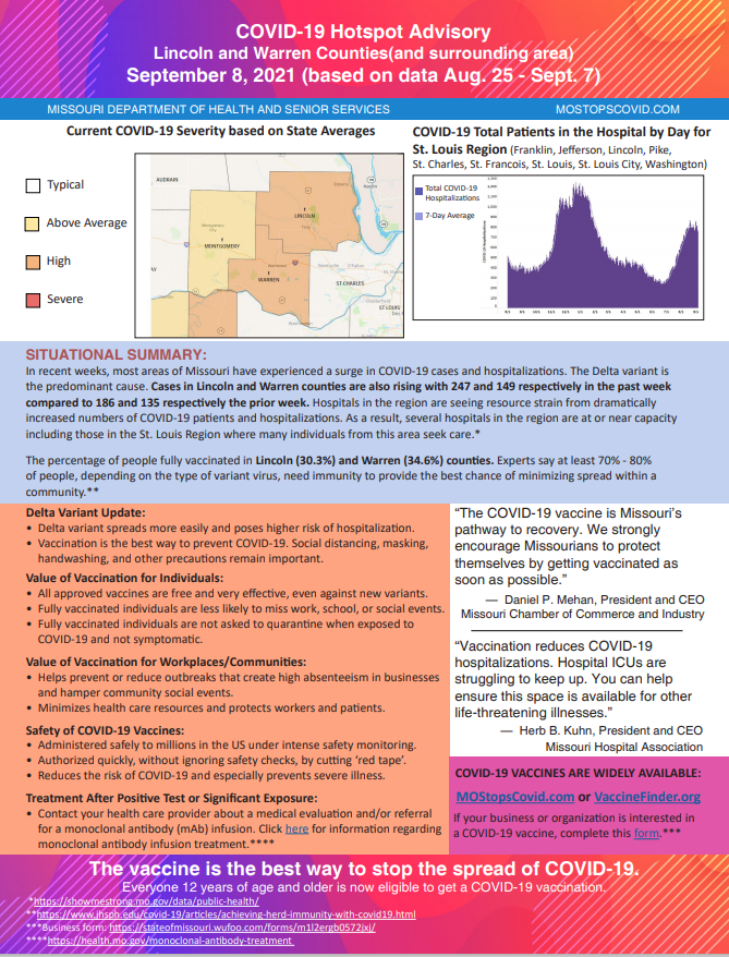 COVID Hotspot Advisory 