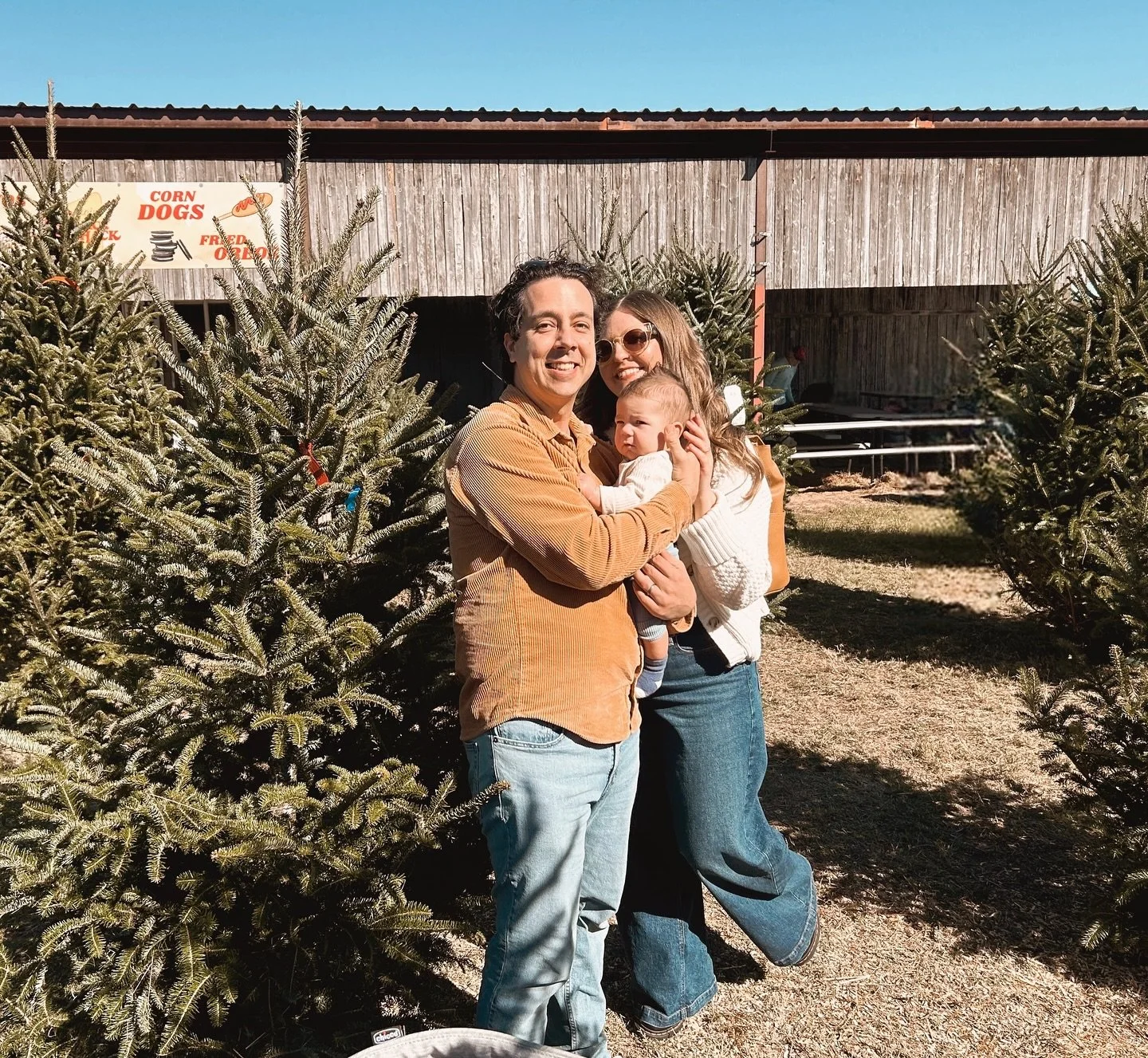 First time taking our guy on our favorite Christmas tradition- our annual trip to @elginchristmas for our tree 🥰 We&rsquo;ve been talking about taking Benjamin for sooo long &amp; to get to finally do it was so special! These are such cozy days 🎄🥲