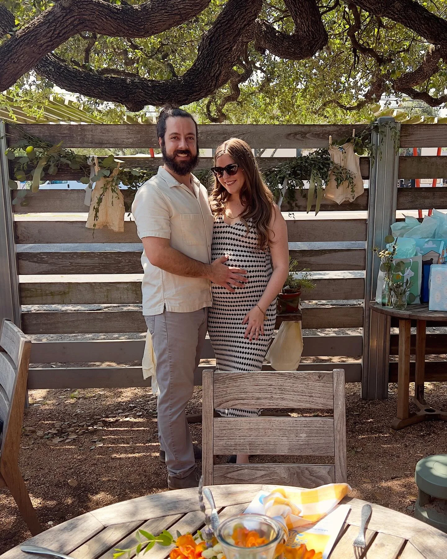 30 weeks today 🩵 My parents threw us a sweet lil baby sprinkle to celebrate our boy joining us in what feels like no time at all. So grateful for everyone who came together and made us feel very loved. This little guy already has so many wonderful p