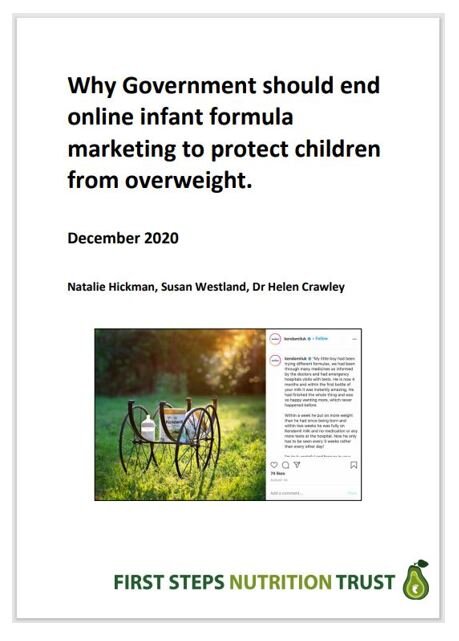 Why Government should end online infant formula marketing to protect children from overweight December 2020