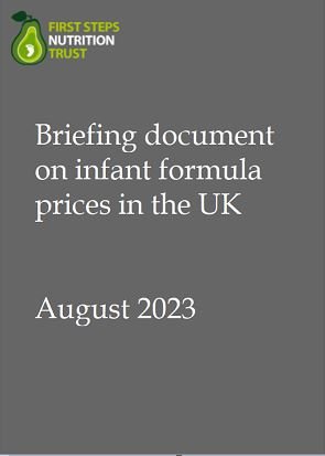 Briefing document on infant milk formula prices, cover