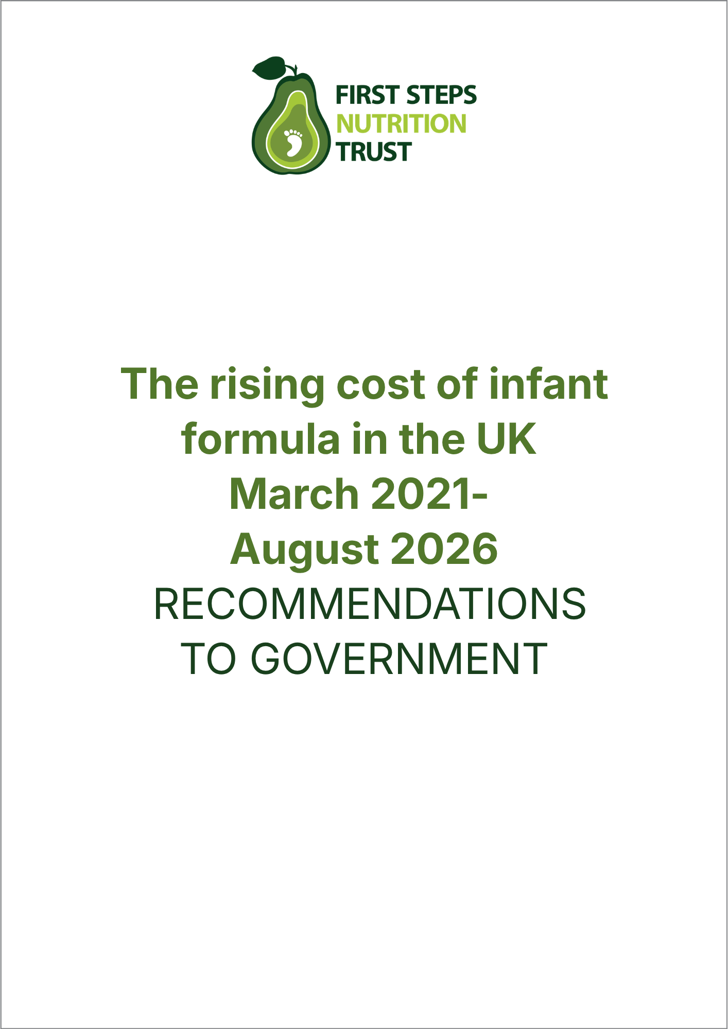 FSNT Infant formula cost trends August 2026 final