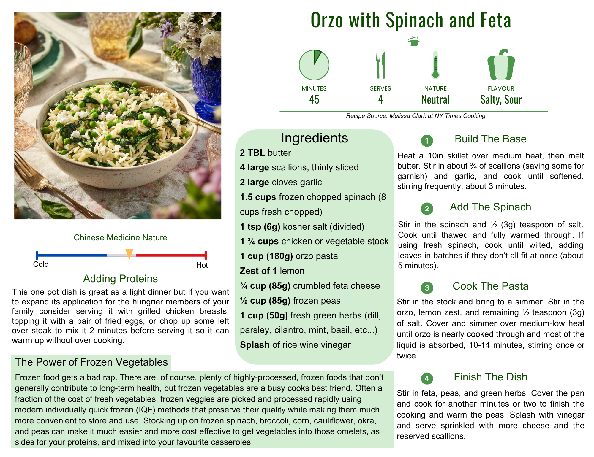 Orzo with Spinach and Feta