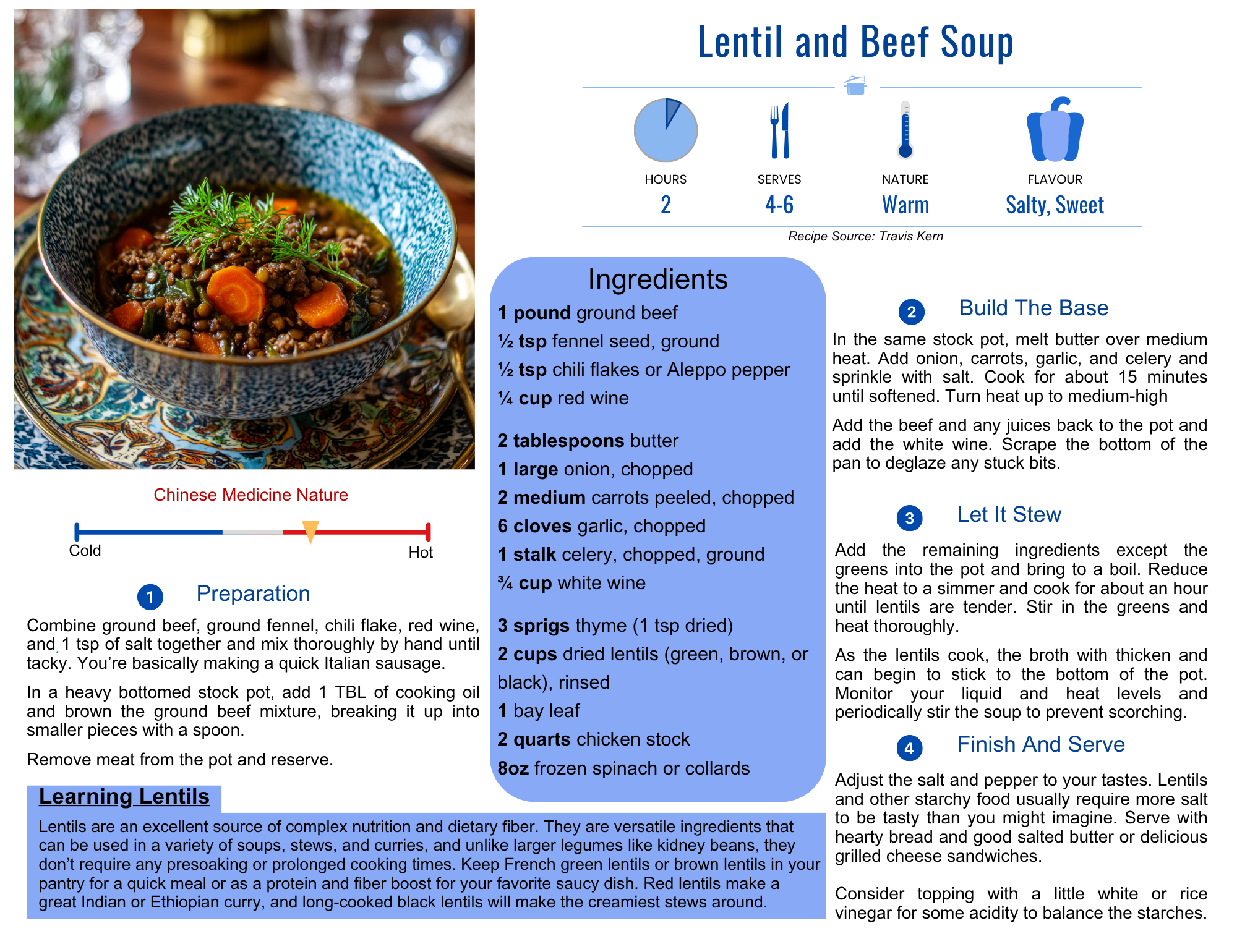 Lentil and Beef Soup