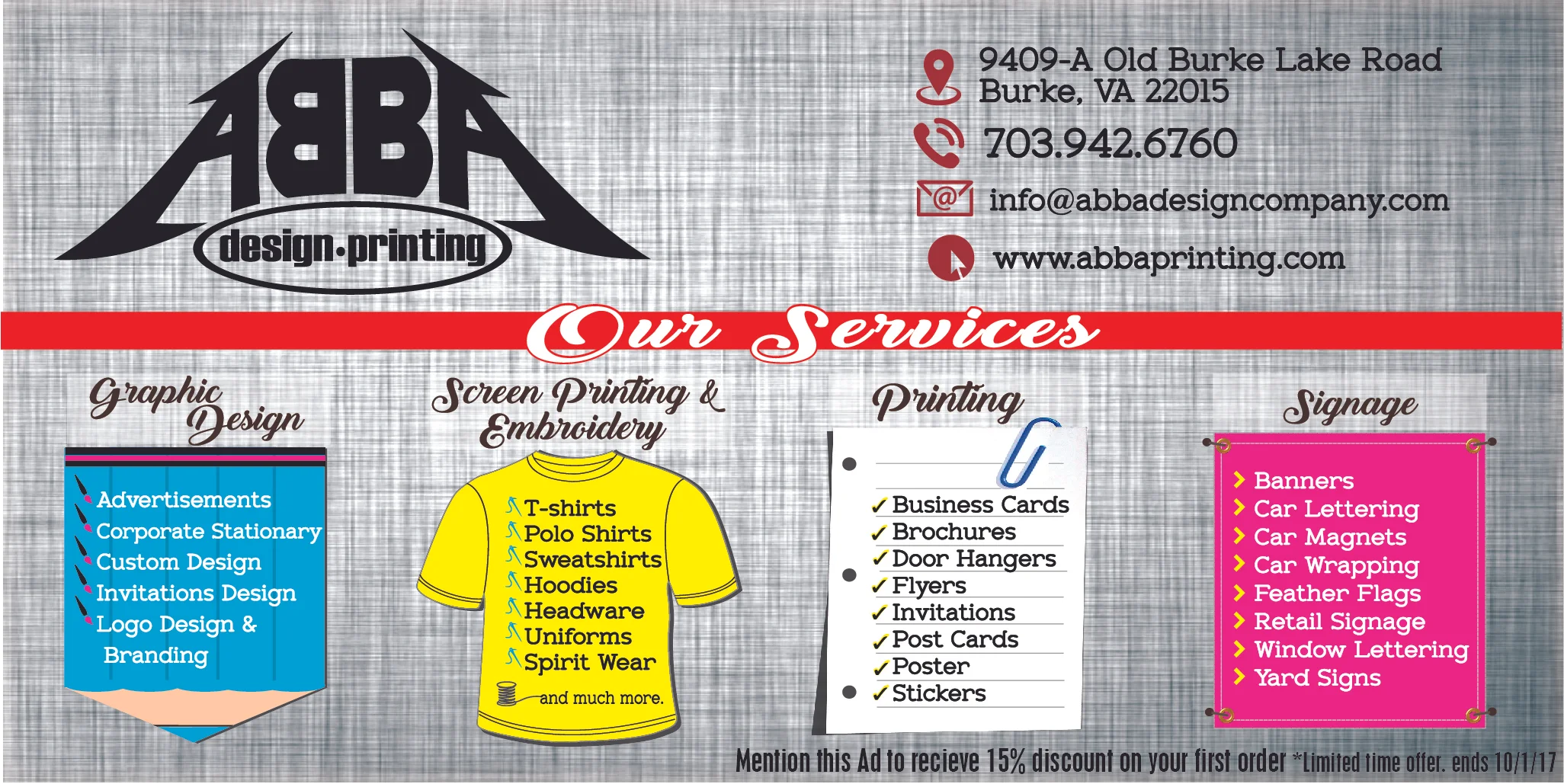 ABBA DESIGN, LLC | (703) 942-6760 | WWW.ABBAPRINTING.COM