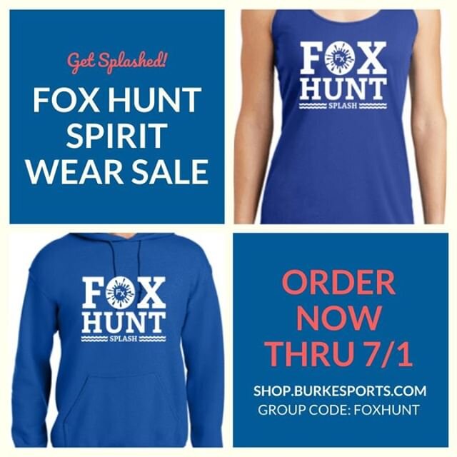 👕 Need MERCH? The Fox Hunt Merchandise Store is OPEN! Orders are due ⏰ July 1st and will be delivered in mid July. ⠀ ⠀
VISIT shop.burkesports.com and use group code: FOXHUNT⠀
⠀
#spiritwear #spiritwearsale #foxhuntpool #foxhuntsplash #fxsplash #summe