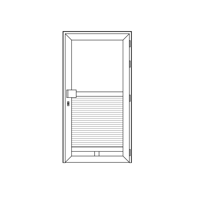 Porte standard ventilée avec chatière