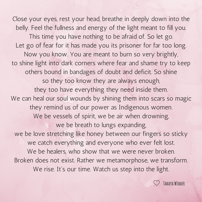 Close your eyes, rest your head, breathe in deeply down into the belly. Feel the fullness and energy of the light meant to fill you. This time you have nothing to be afraid of. Let go of fear for it has made you its (3).png