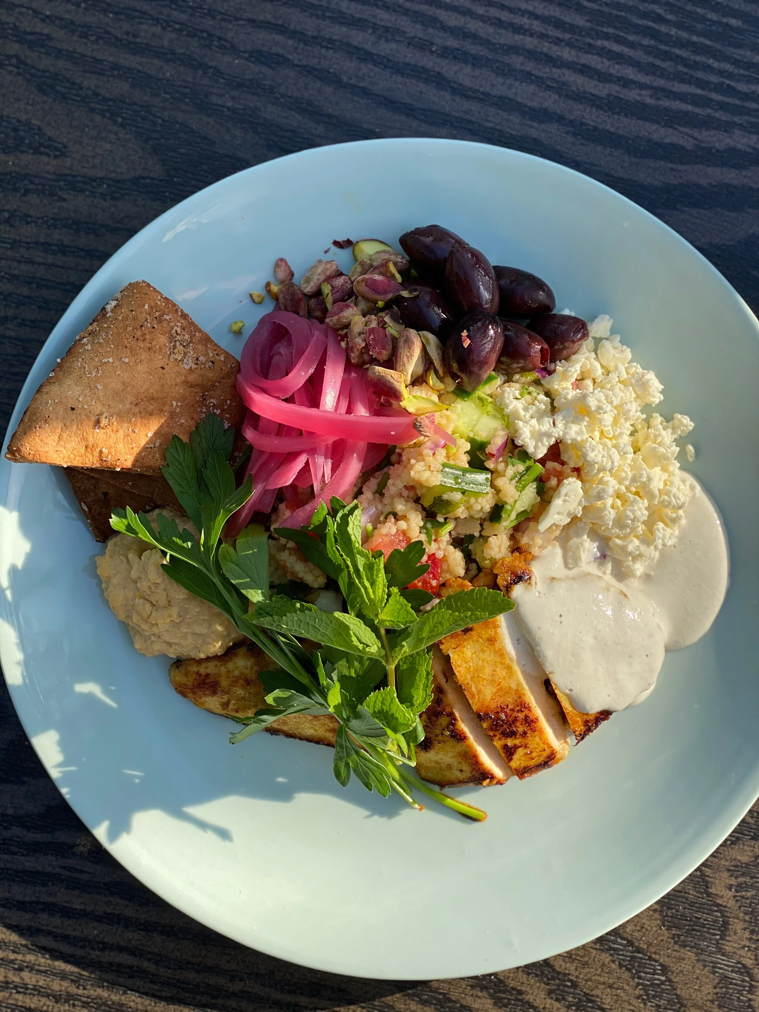CHICKEN SHAWARMA BOWLS & CRISPY PITA