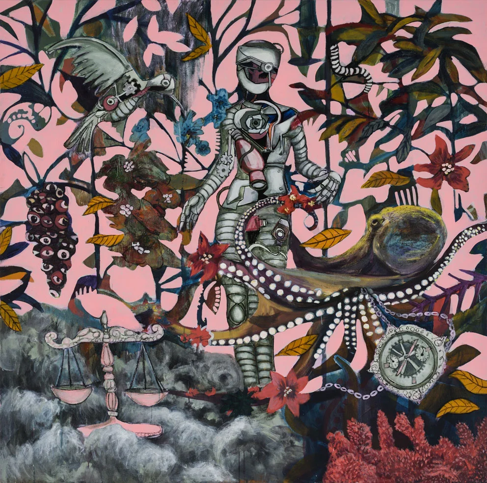 Contemporary connection-Acrylic on Canvas-180 x 180 cm-2017 – Dubai