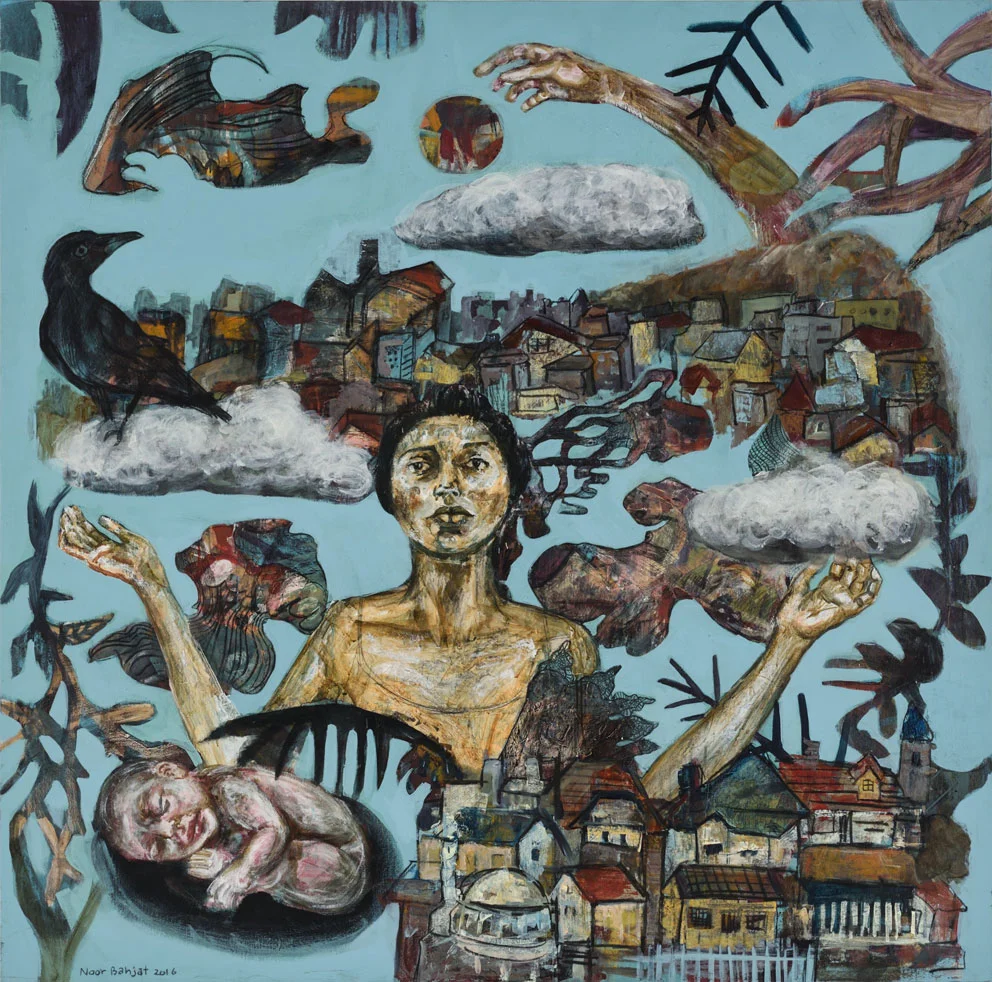 My world-150 x 150 cm-Acrylic and charcoal on canvas-2016-Dubai