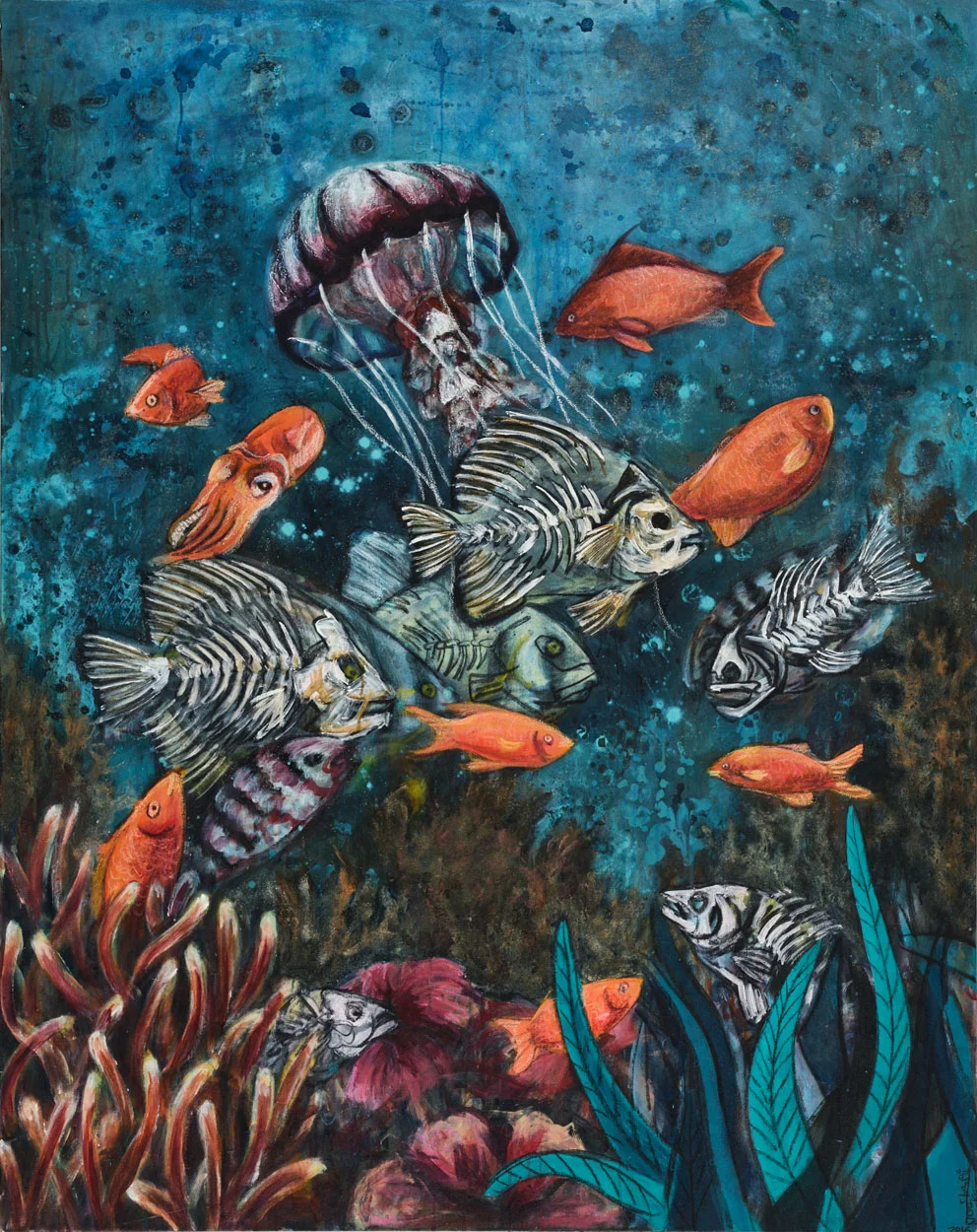 Marine’s System-Mixed media on canvas-150 x 120 cm-2016-Dubai