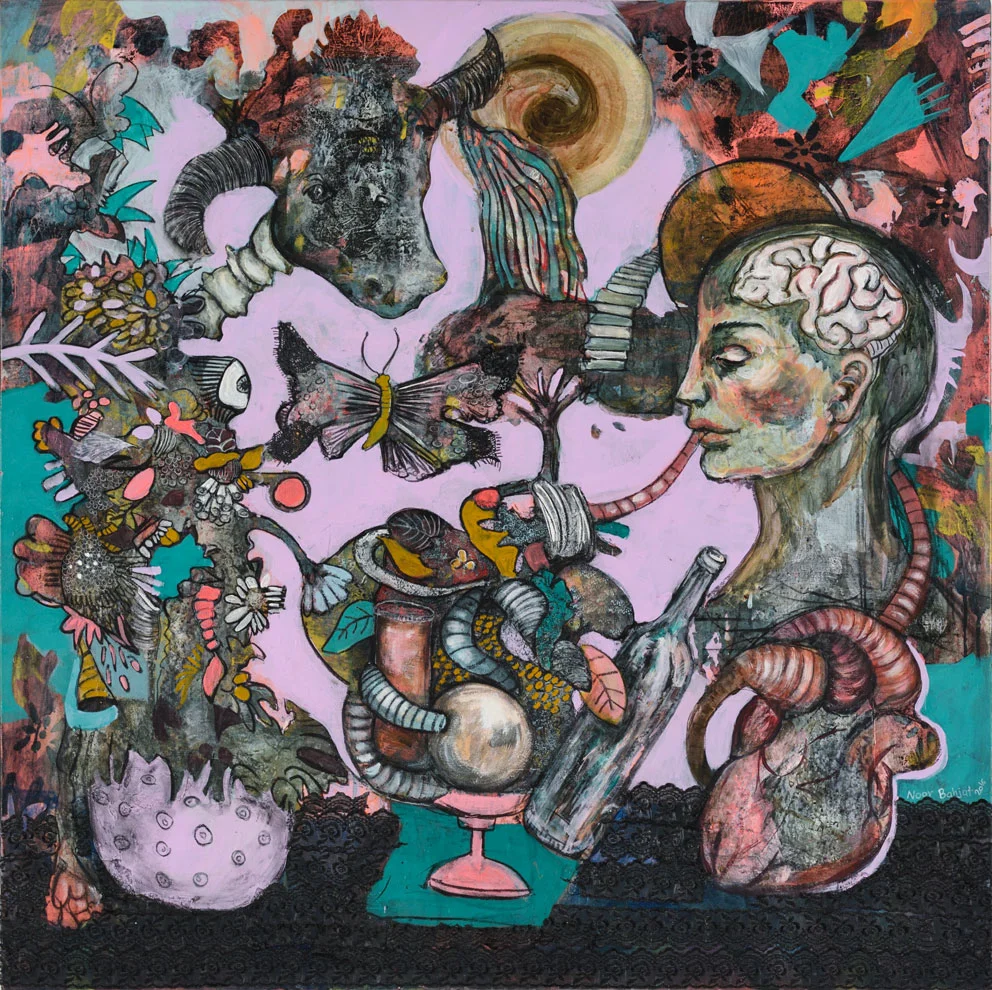 Leisure-100 x 100 cm-Mixed media on canvas-2016-Dubai Sold