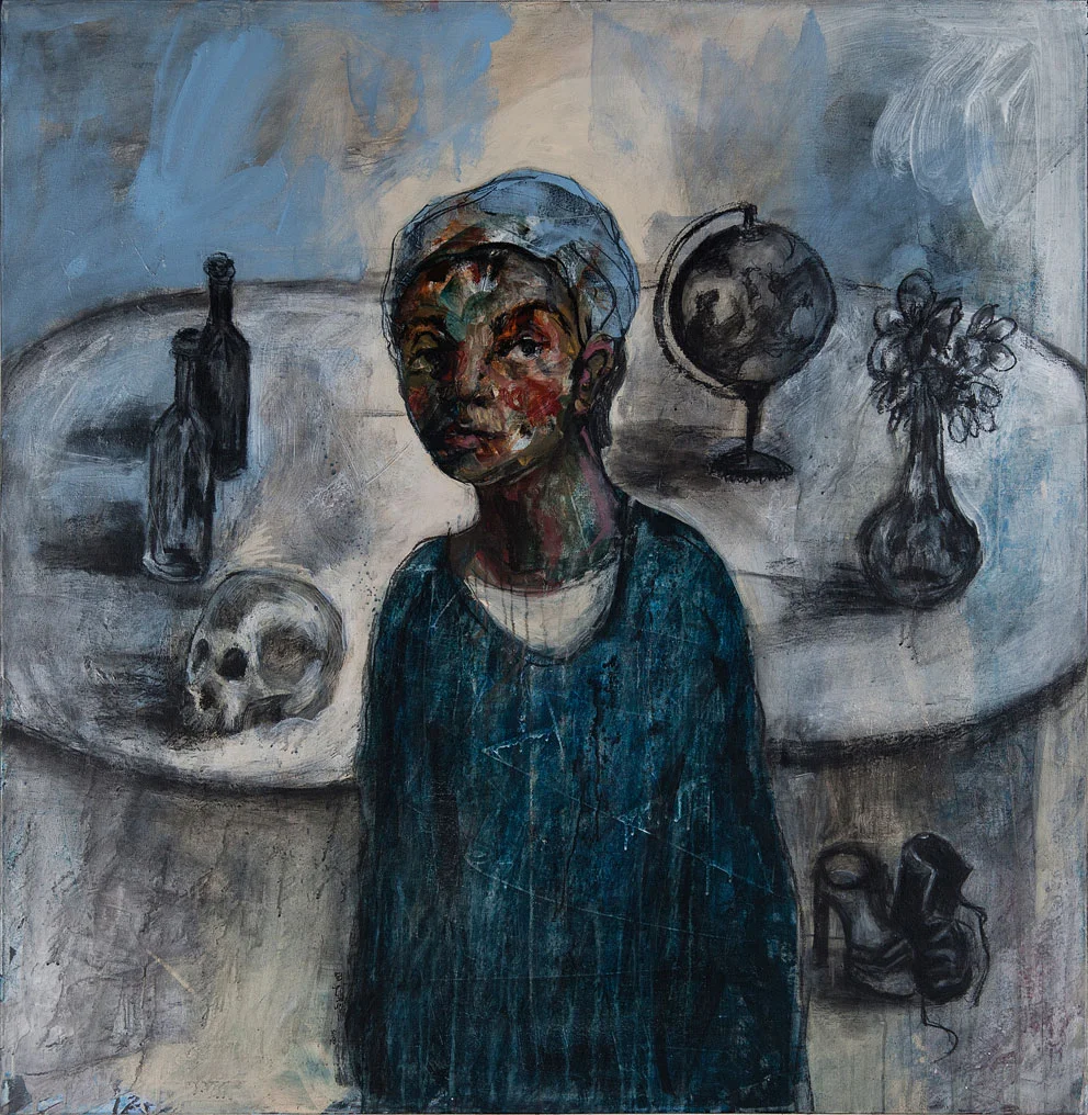 Life Symbols-136 x 132 cm.-Acrylic and charcoal on Canvas-2015-Dubai