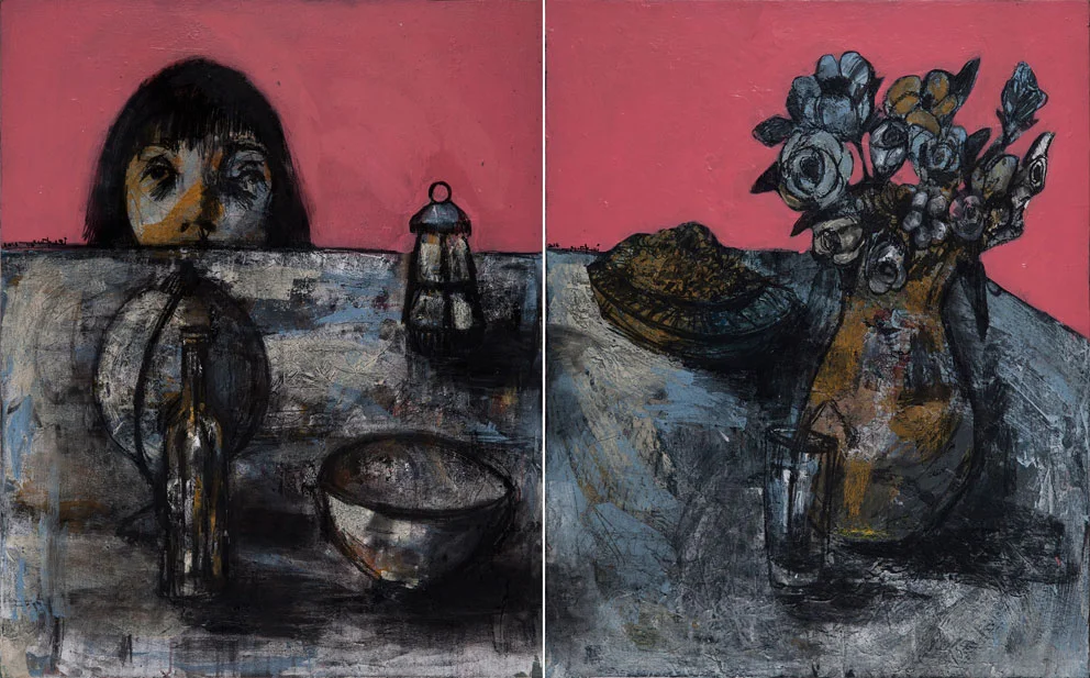 ‘Untitled’-100 X 80 cm. each-Acrylic and charcoal on canvas-2015-Dubai Sold