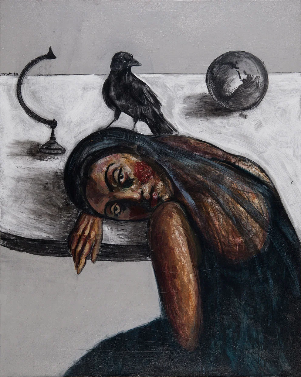‘Untitled’-150 x 120 cm.-Acrylic and charcoal on Canvas-2015-Dubai Sold