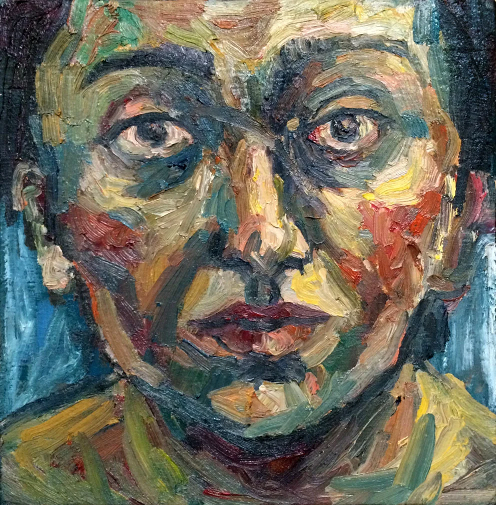 Self Portrait-30x30 cm-Oil on canvas-2014-Dubai