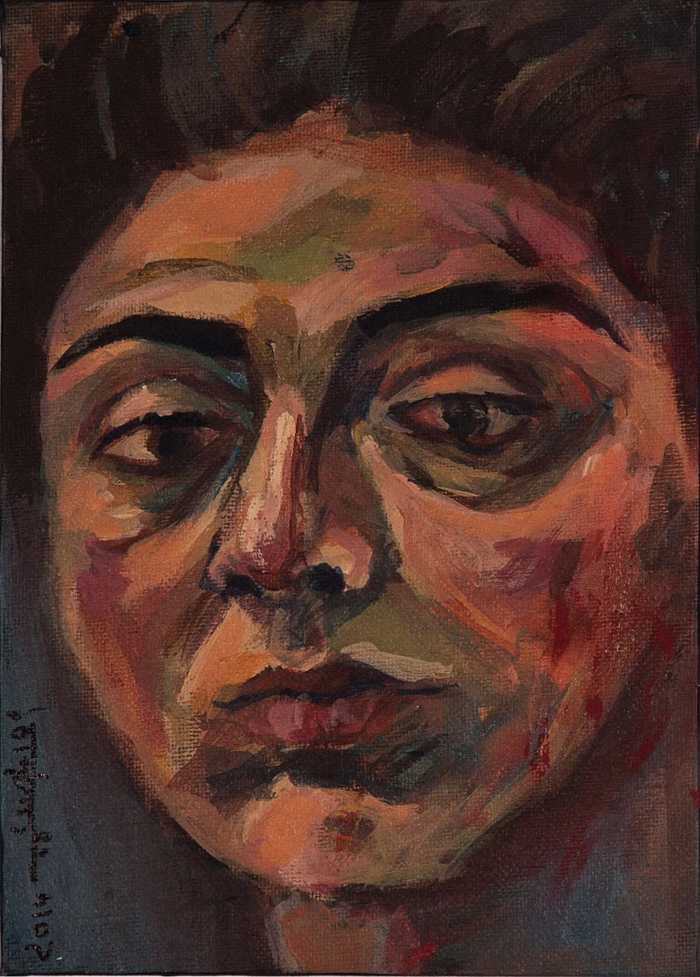 Self Portrait-Oil on canvas_23x16 cm-2014-Dubai