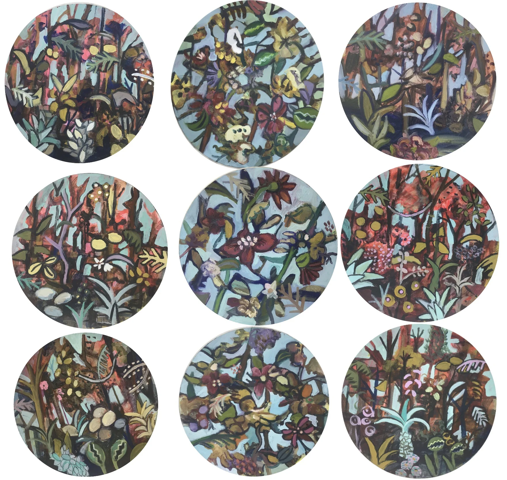 Flowers collection - Acrylic/Oil on canvas-30x30 cm-2019-Dubai