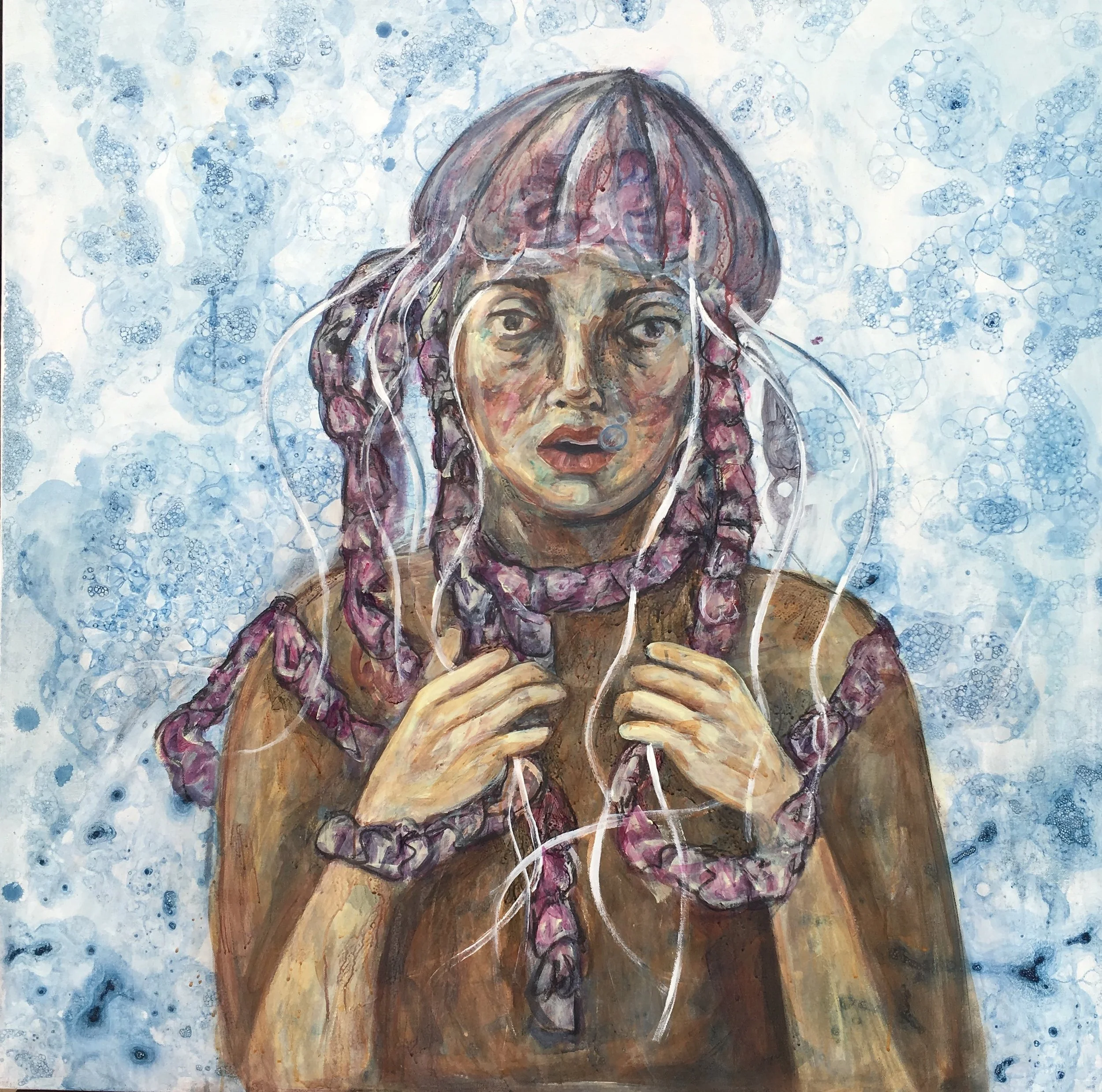 Drowning-100x100cm-Acrylic on canvas-2017-Dubai