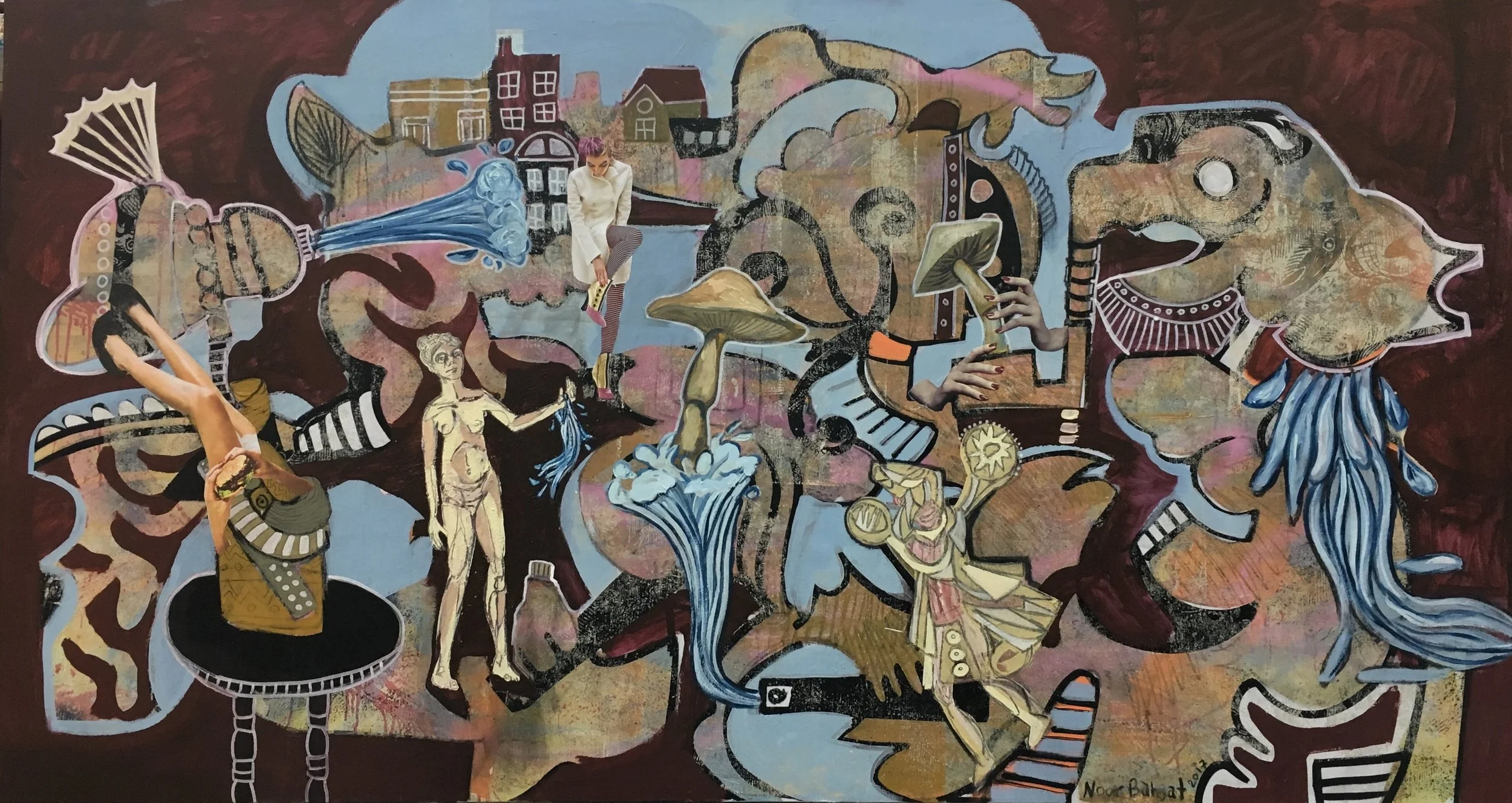 The Power of water-90x160cm-Mixed media on canvas-2017-Dubai