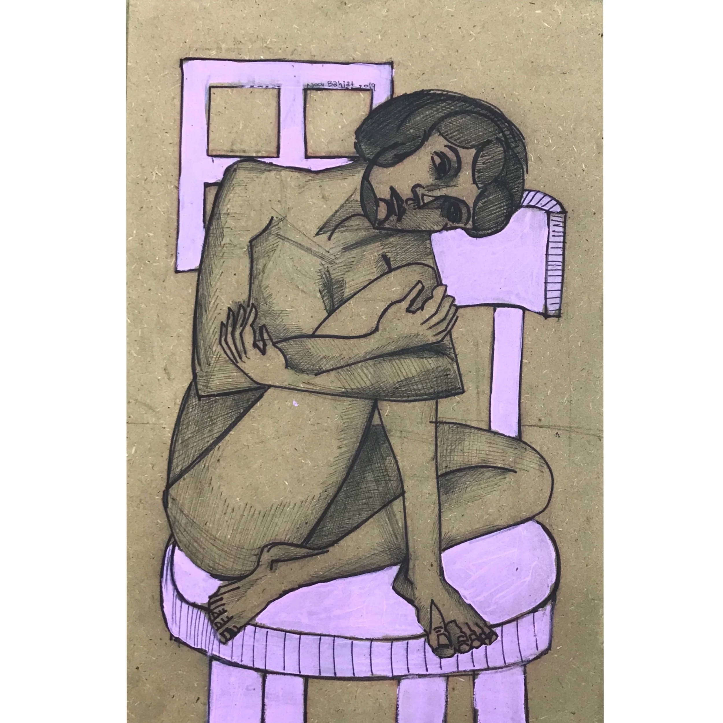 Cold-45x30 cm-Ink and Acrylic on wood-2019-Dubai