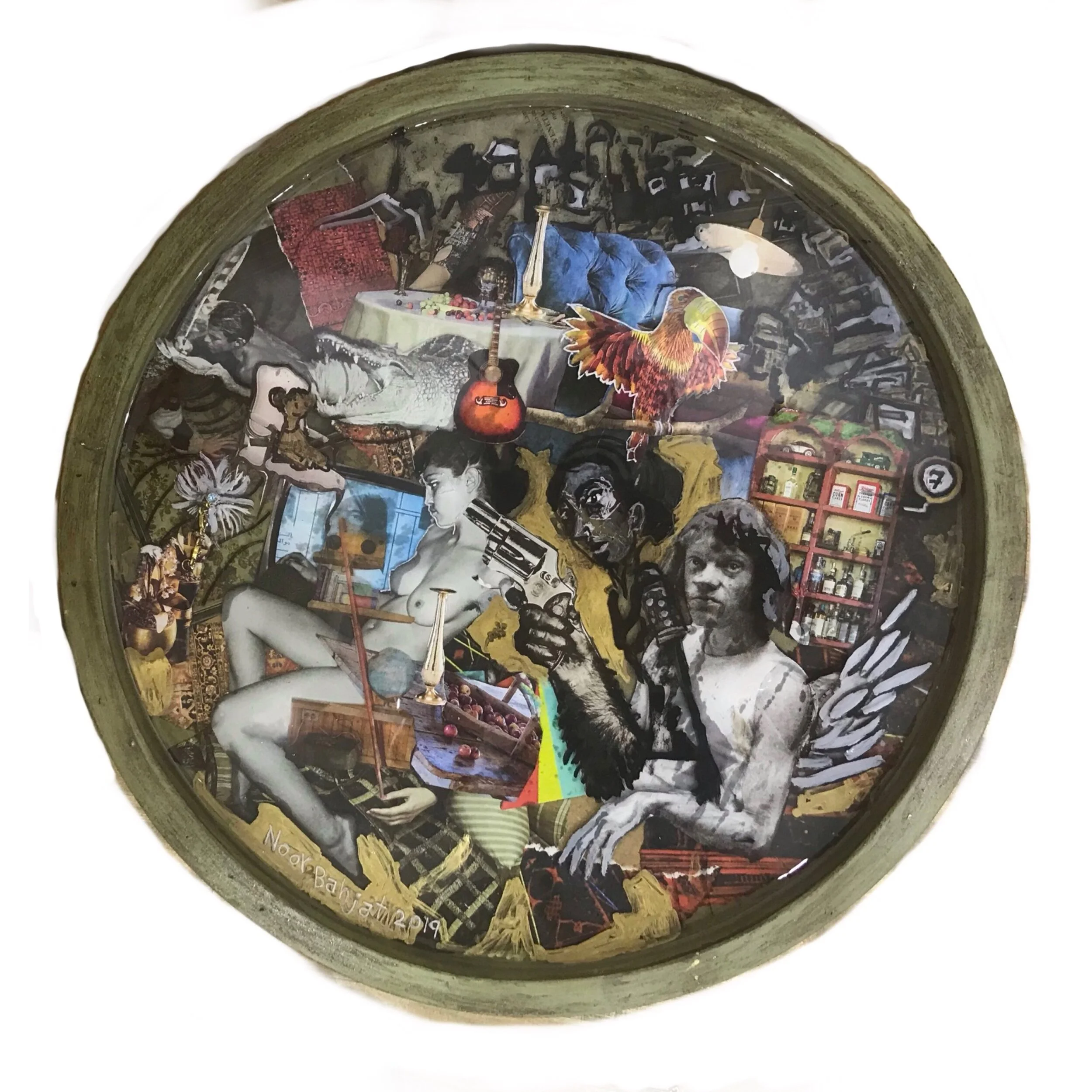 Untitled -35 x35 cm-Collage in a wooden box 2019-Dubai