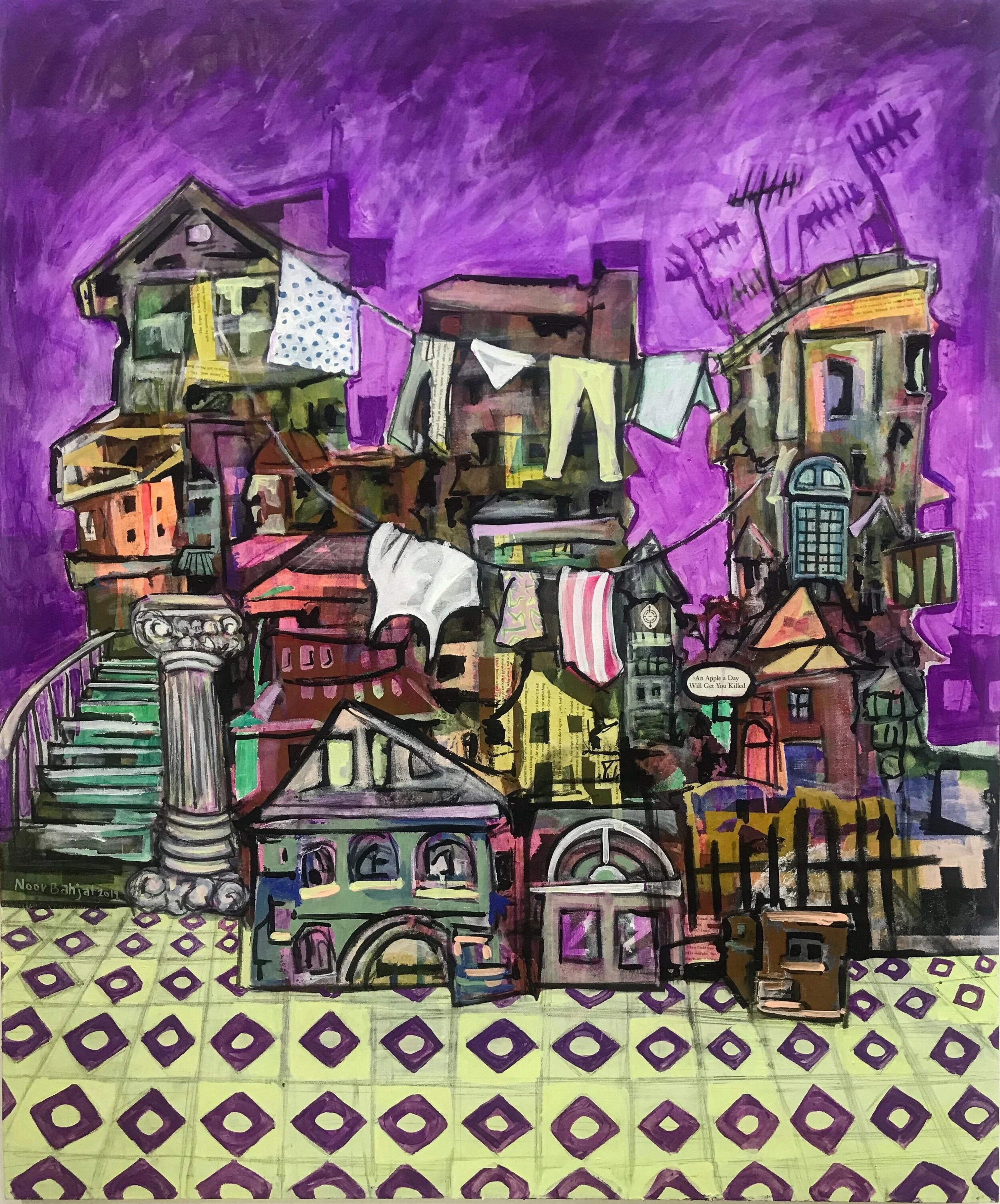 Laundry-Mixed Media on canvas-120x80cm-2019-Dubai