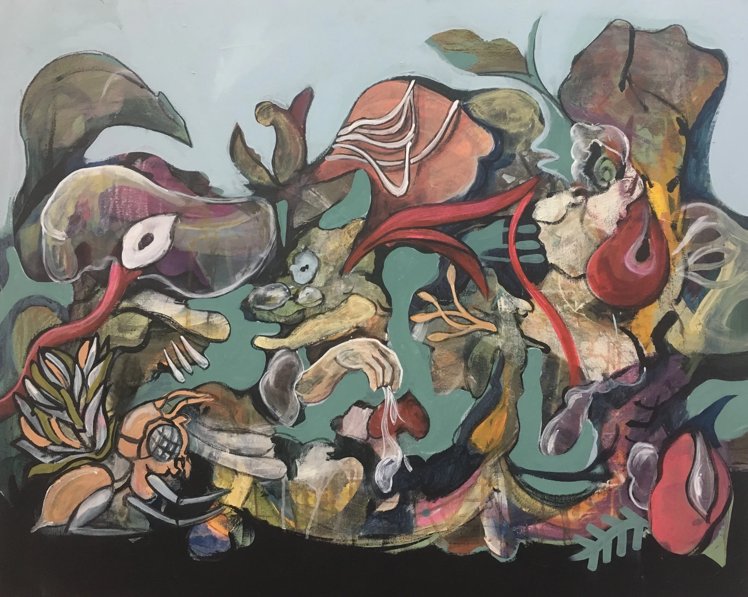 Imaginary forest-80x100cm-Acrylic on canvas-2017-Dubai