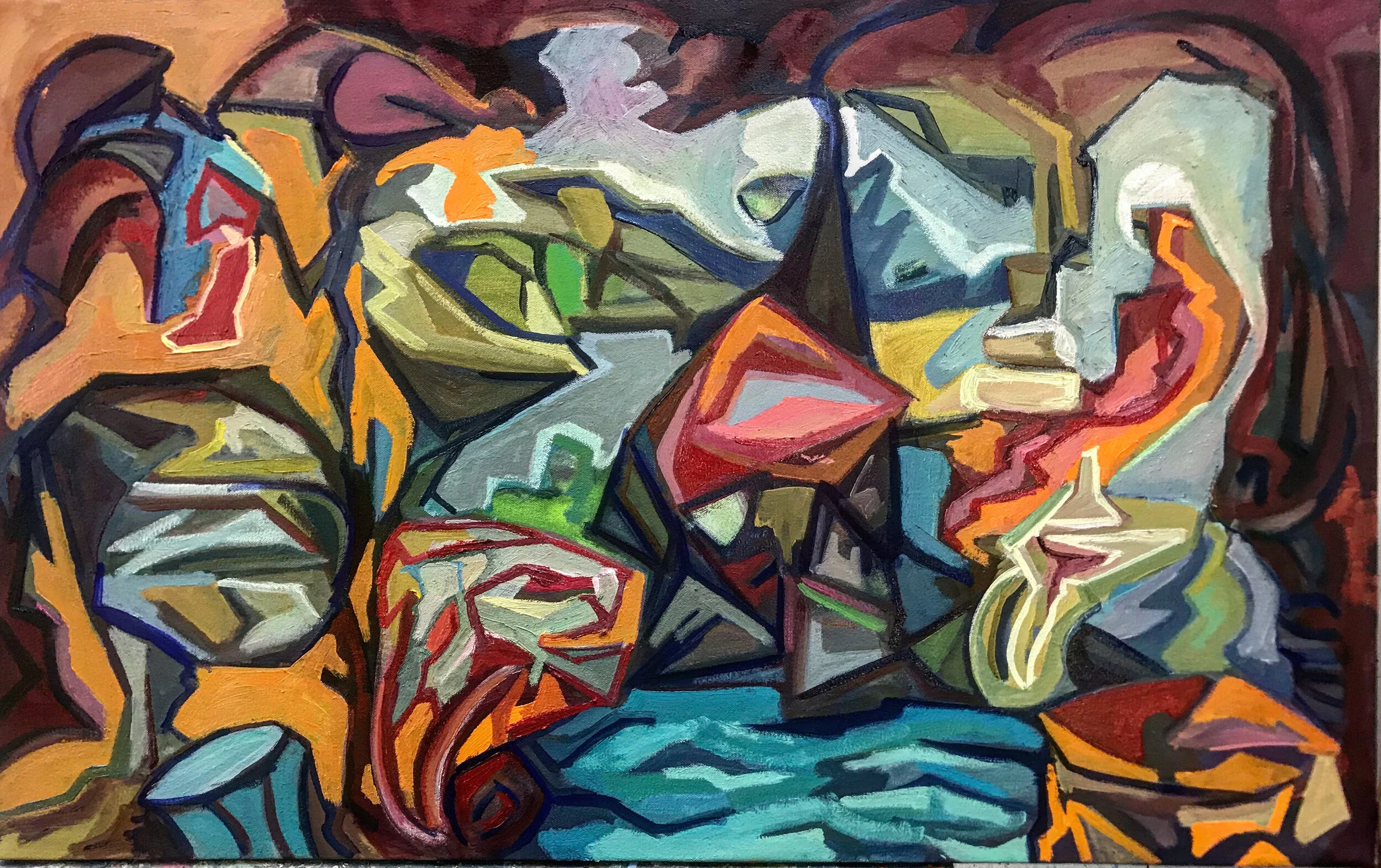 Abstraction 6-50x80cm-Oil on canvas-2020-Dubai