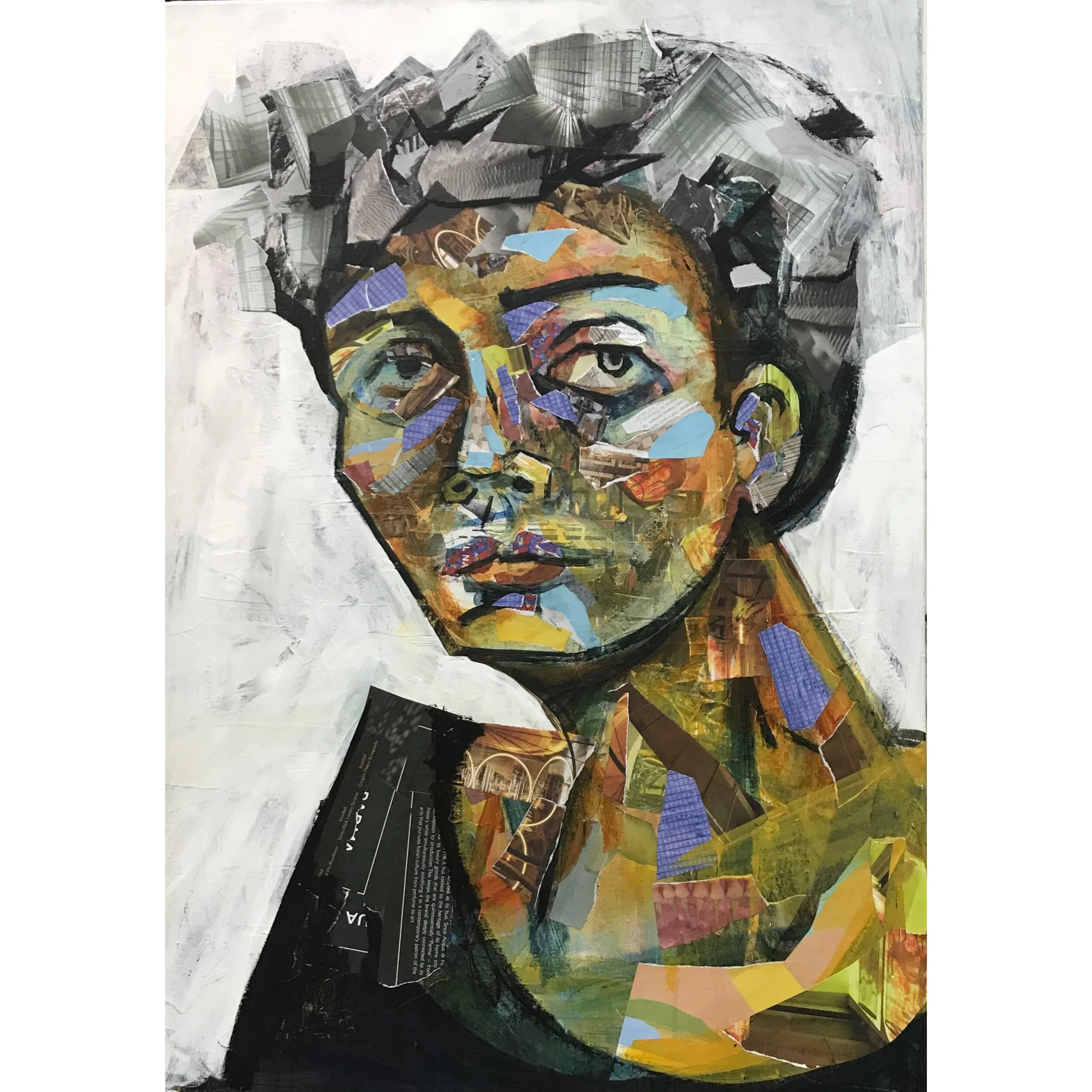 Self Portrait-80 x 50 cm.-Collage on Canvas-2020-Dubai