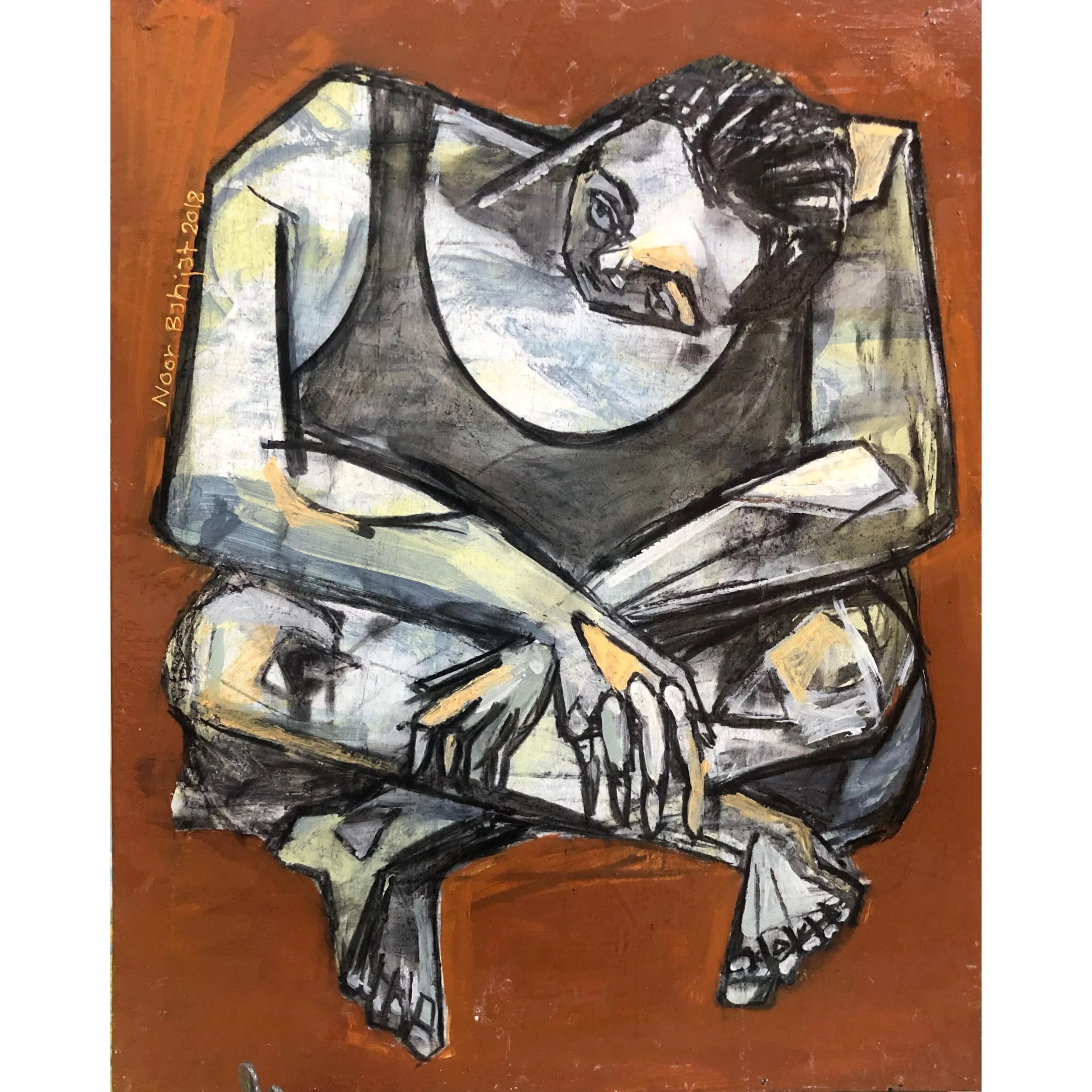 Miserable -50x40cm-Acrylic on wood panel-2018-Dubai