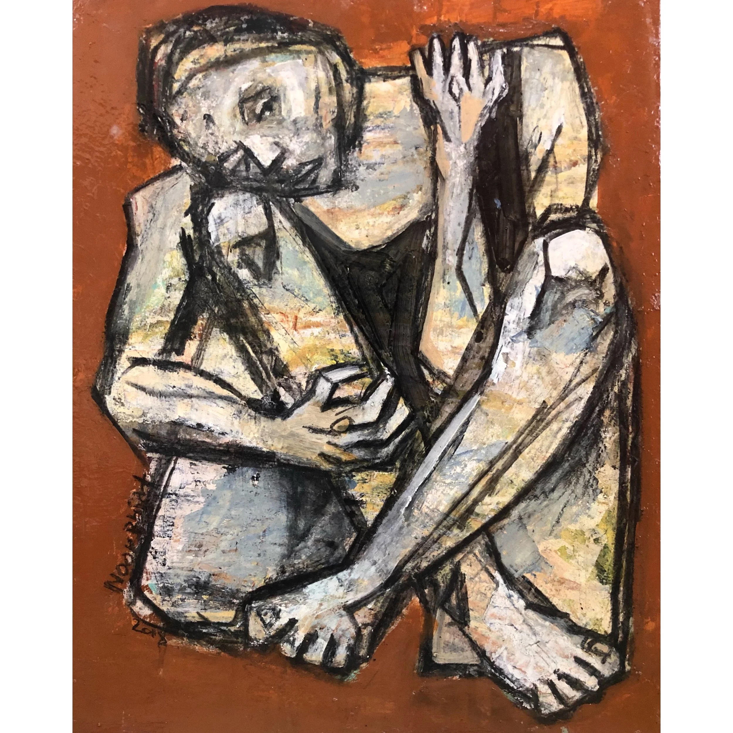 Miserable 2-50x40cm-Acrylic on wood panel-2018-Dubai