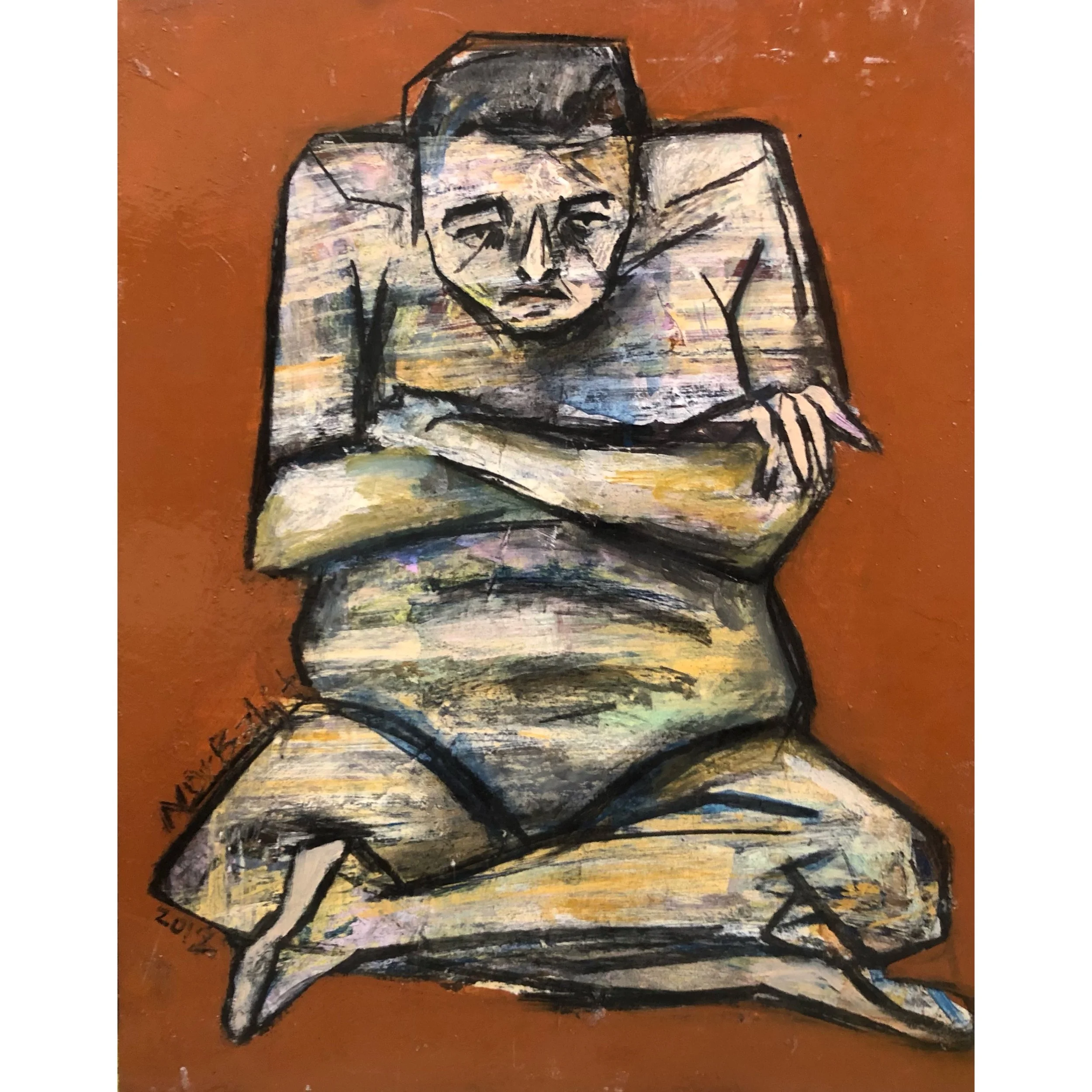 Miserable 3-50x40cm-Acrylic on wood panel-2018-Dubai