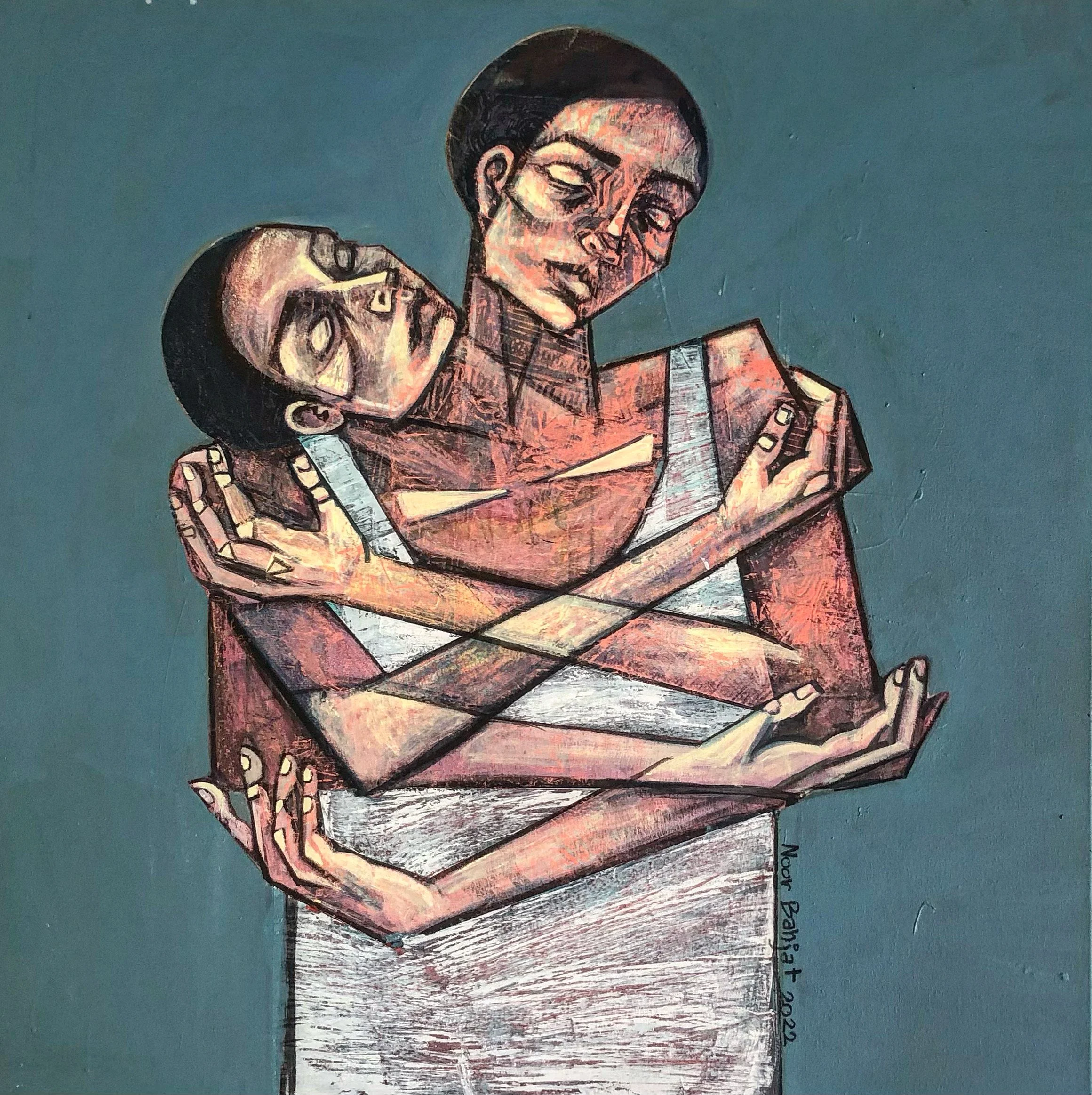 hug-91x91 cm- Acrylic on canvas-2022-Dubai