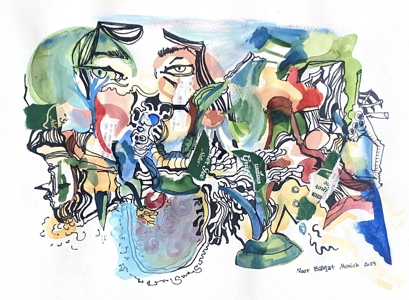 Cold nights-A3-Mixed media on paper-2023-Munich