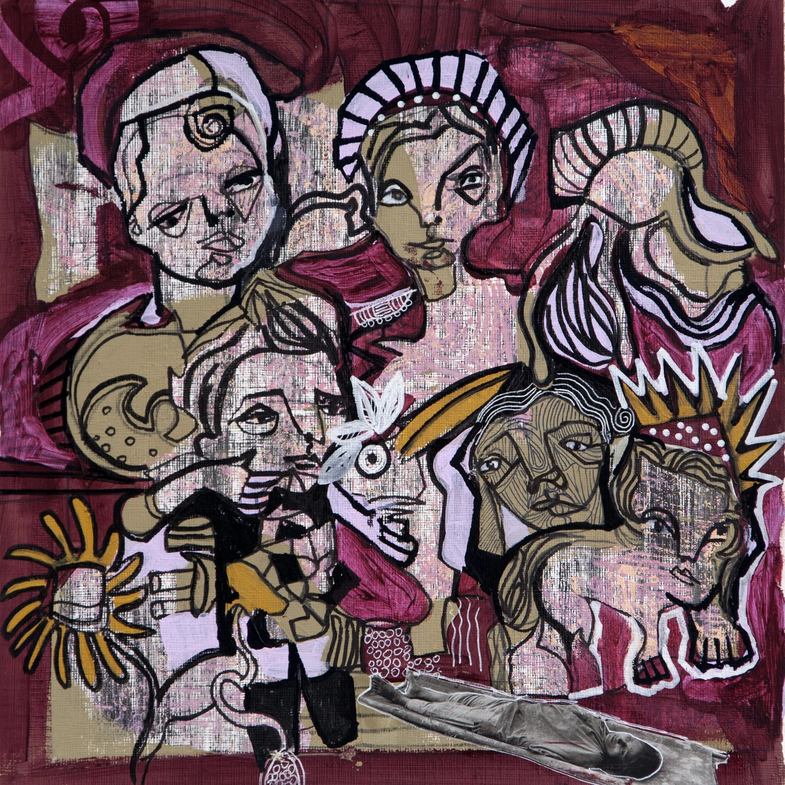 Life Continues - Mixed media -30x30cm- 2018-Dubai