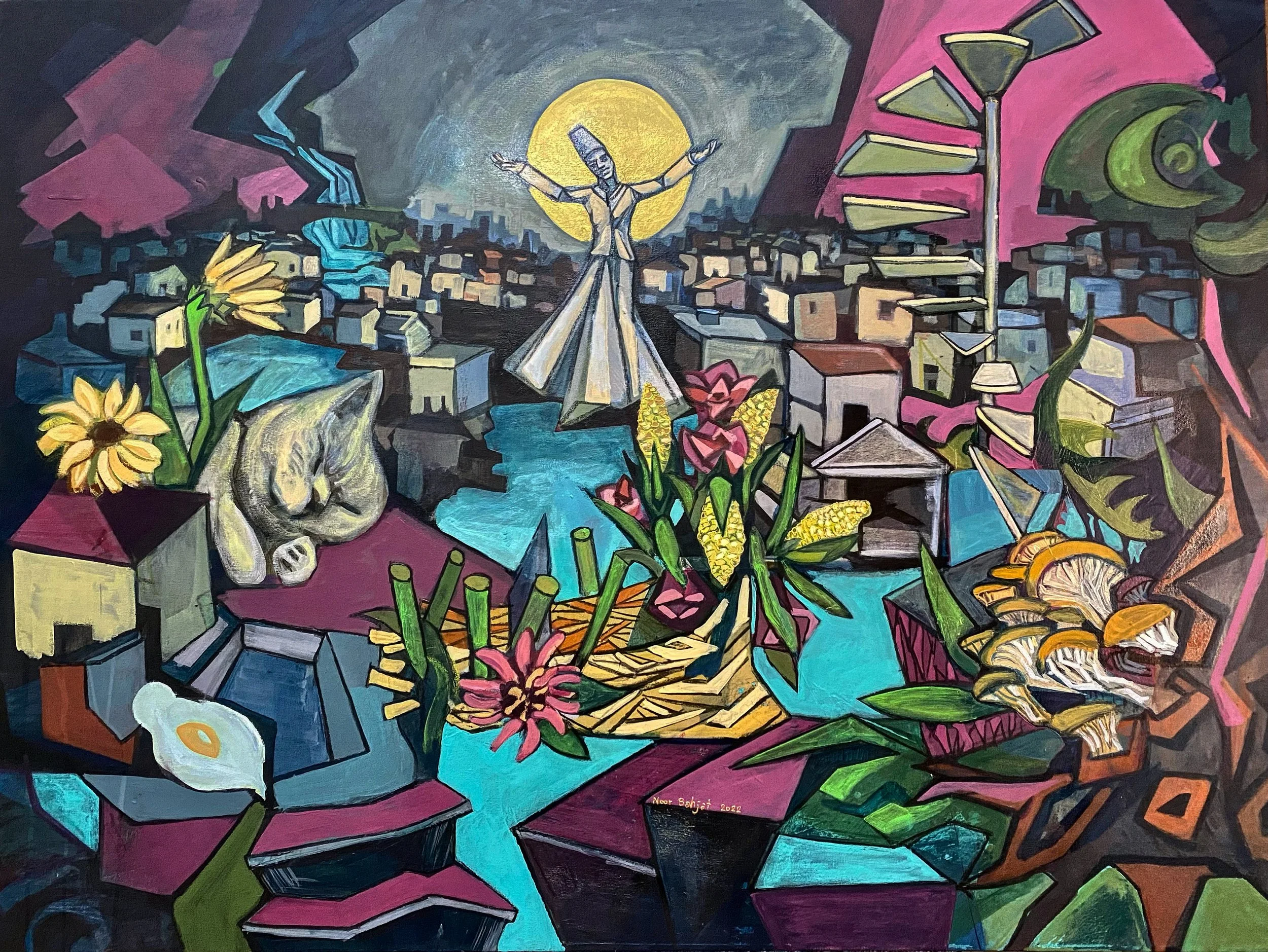 Show must go on-92x122cm-Acrylic on canvas-2022-Dubai