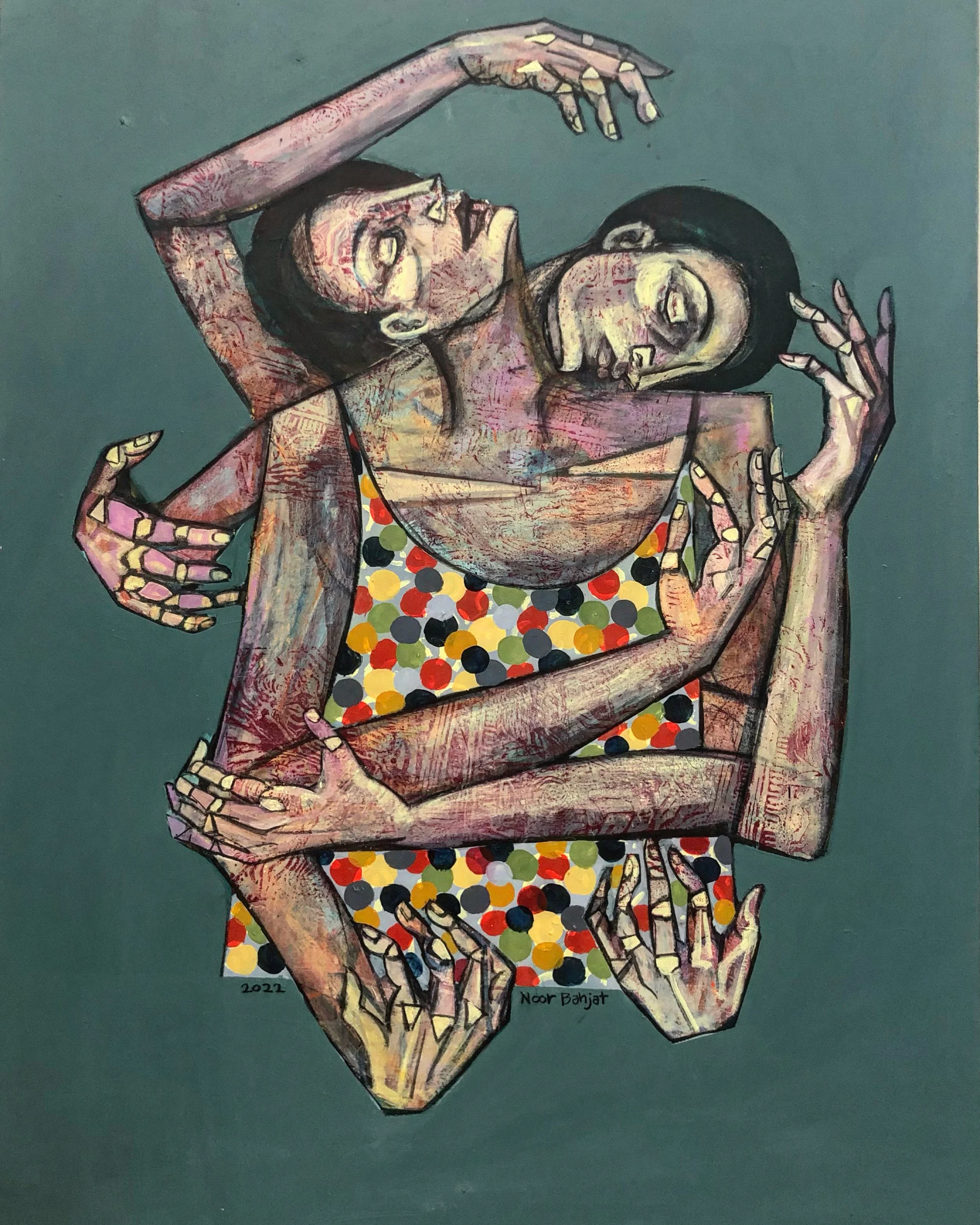 Inhale and exhale-122x92 cm-  Acrylic on canvas-2022- Dubai 