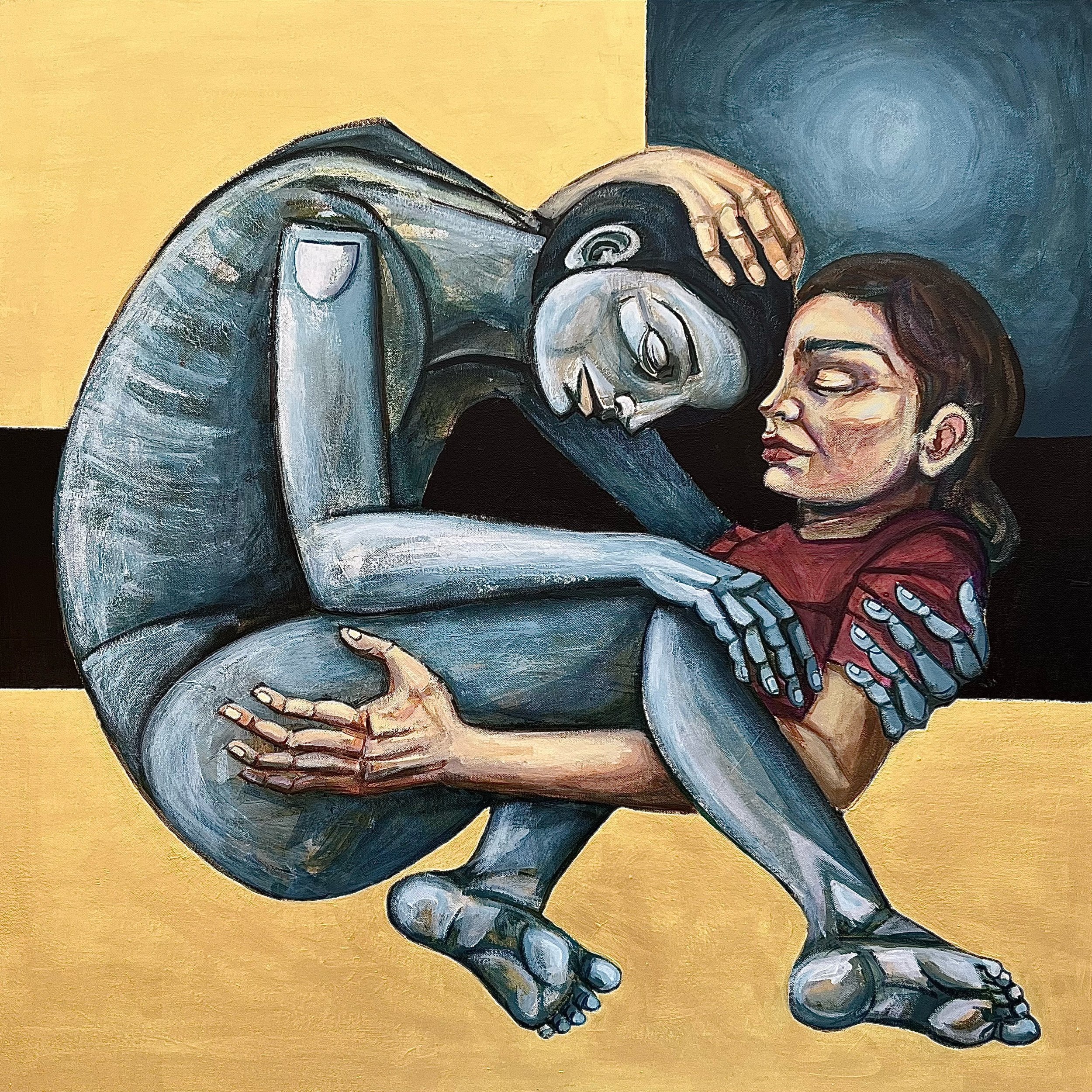 Contained-80x80cm-Acrylic on canvas-2025