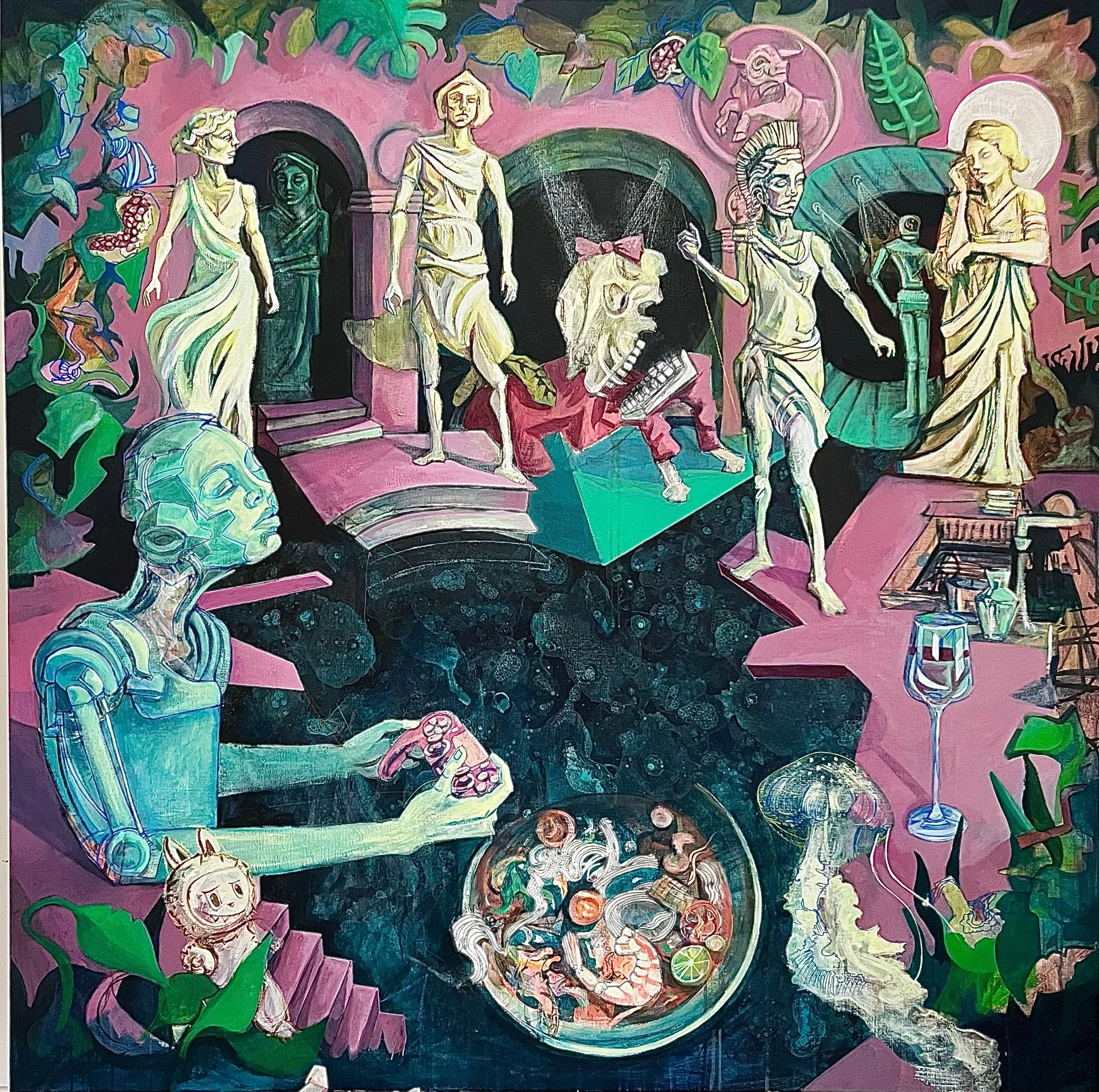 Fading identity- 150x150cm -Acrylic on canvas- 2025-Dubai