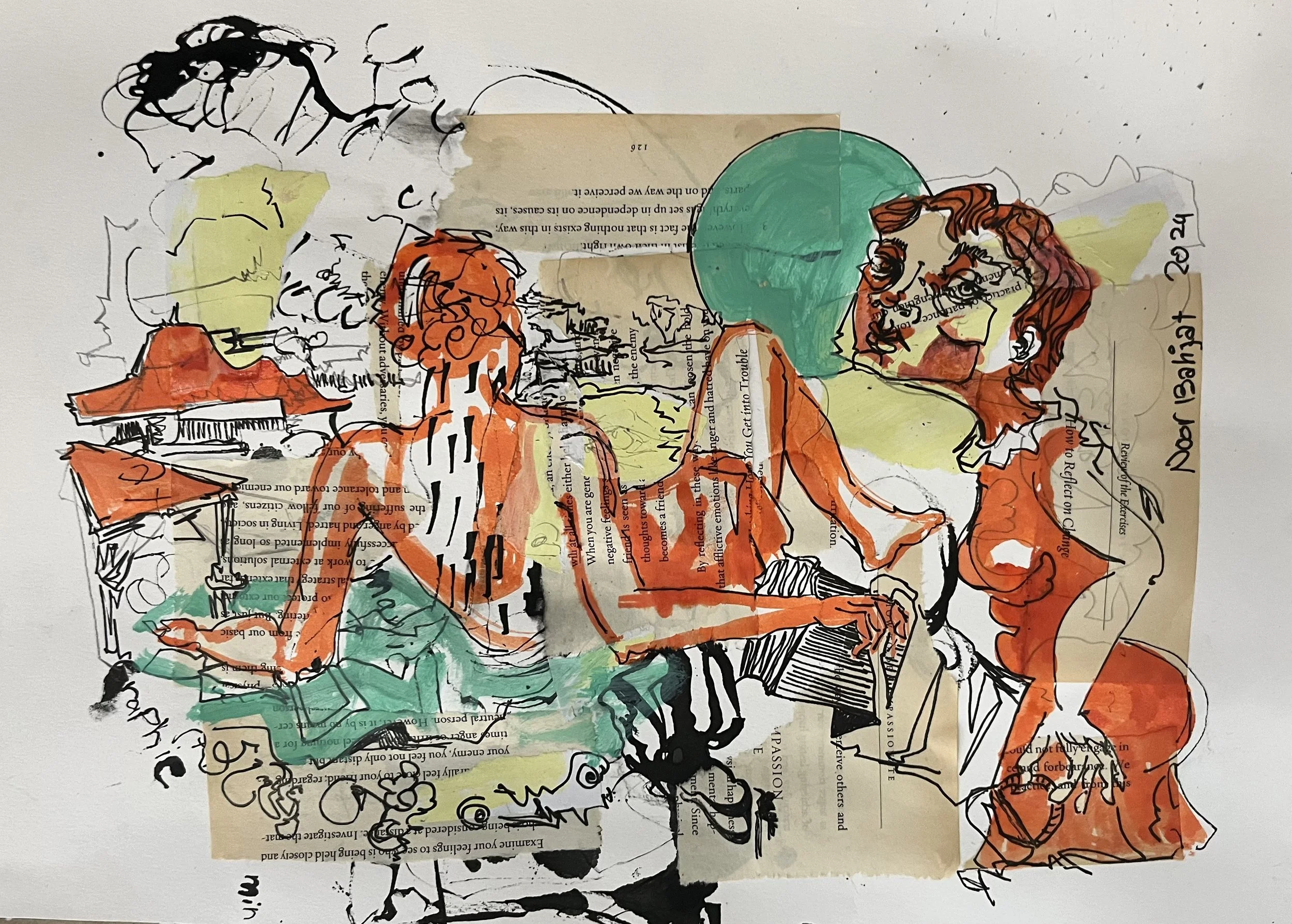  Summer time-A3-Mixed media on paper-2024- Dubai 