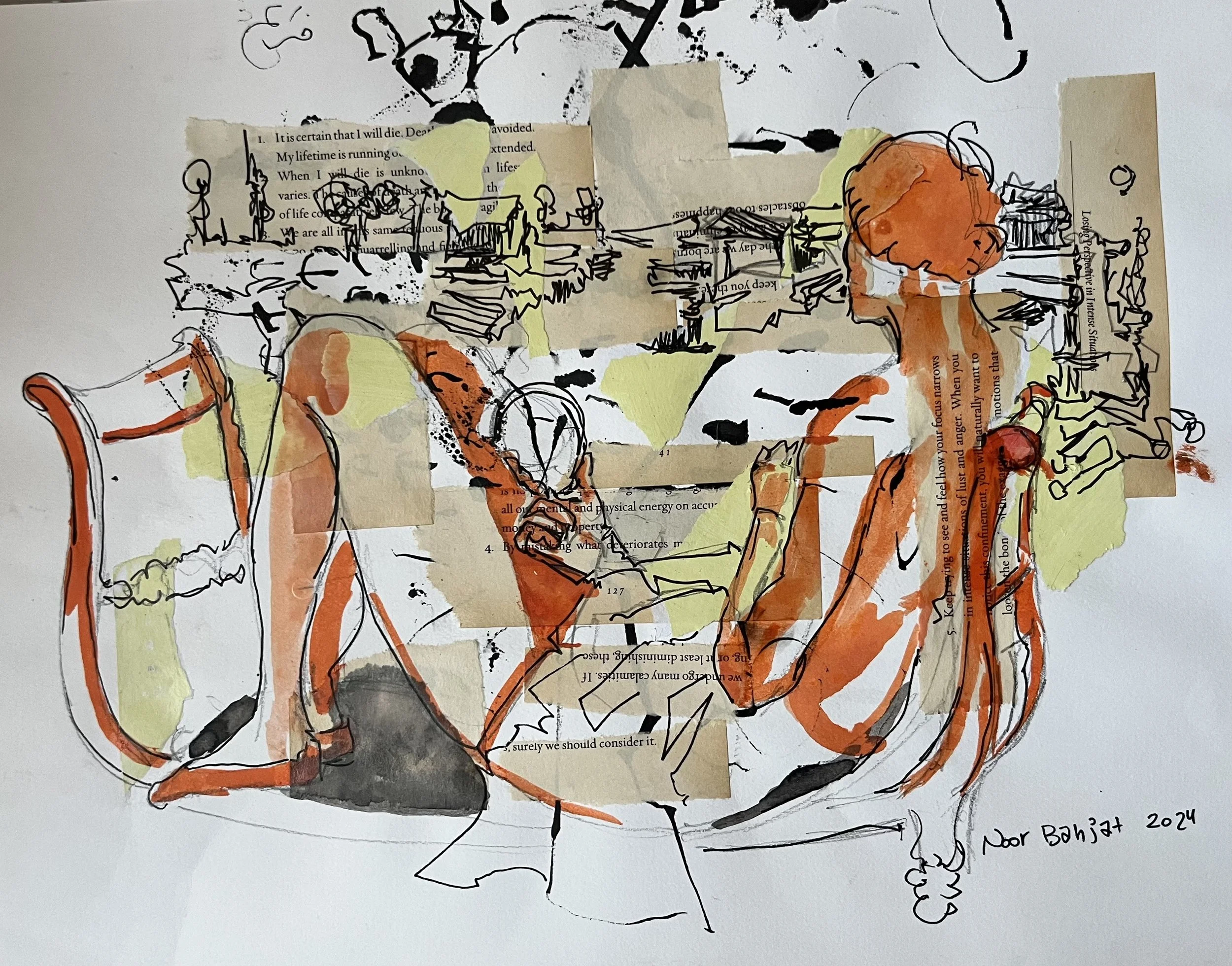 horizon- A3- Mixed media on paper - 2024- Dubai